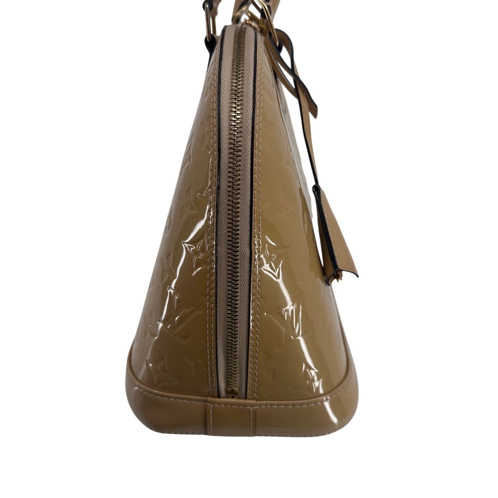 Louis Vuitton LV Monogram Vernis Alma PM Yellow Gold Full Set