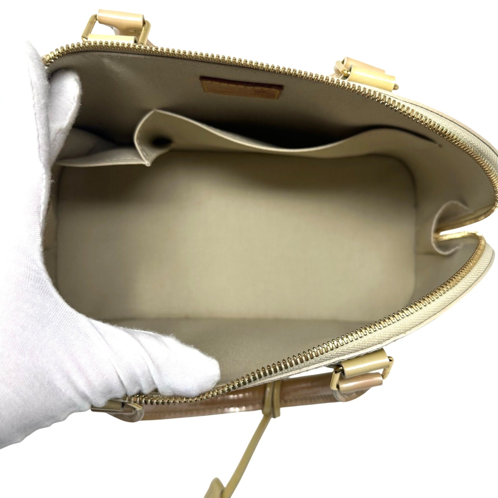 Louis Vuitton LV Monogram Vernis Alma PM Butter Yellow