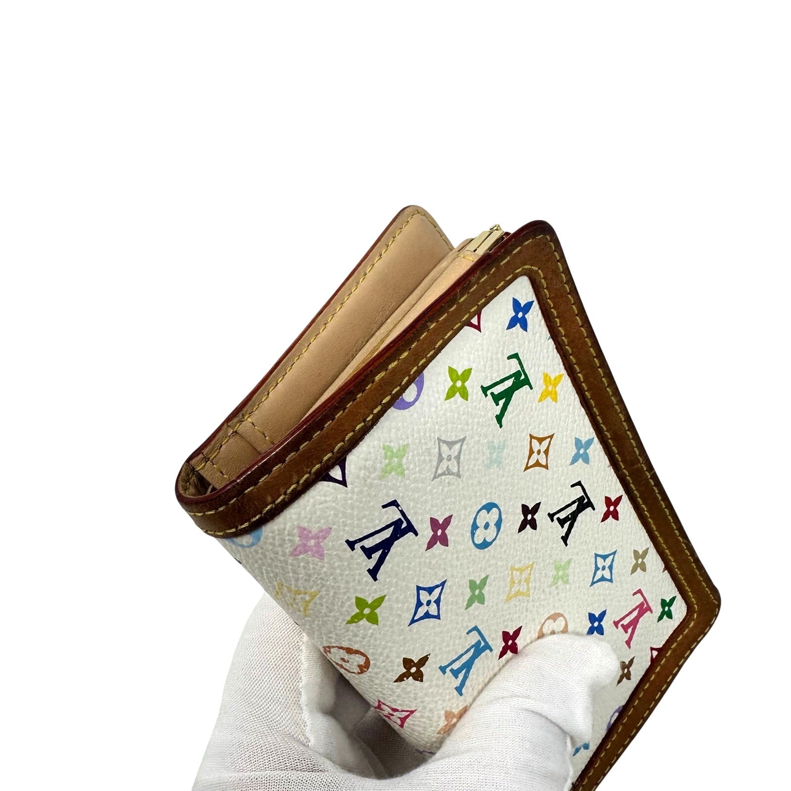 Louis Vuitton LV White Murakami Multicolor Monogram Kisslock Wallet