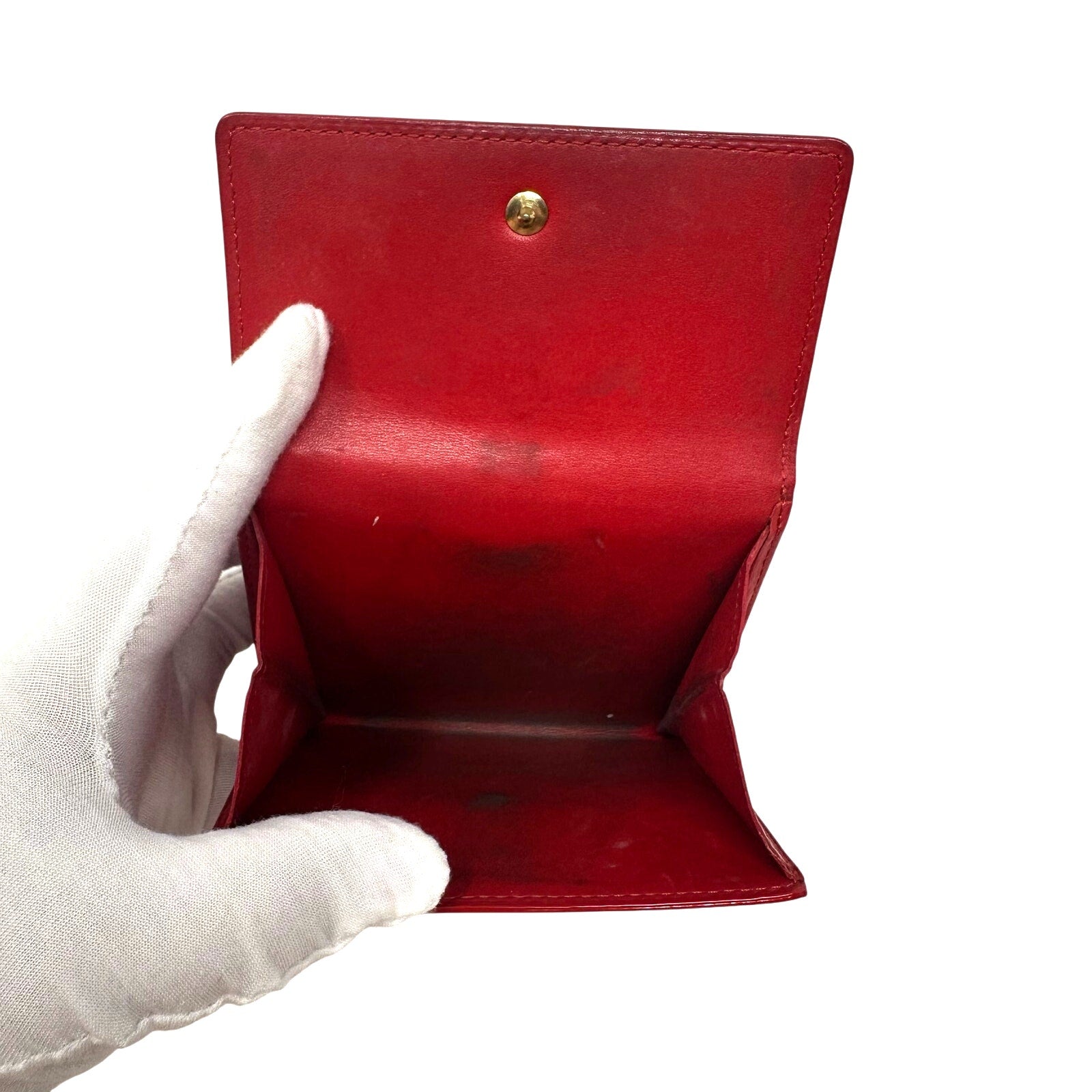 Louis Vuitton LV Vernis Monogram Elise Wallet Red