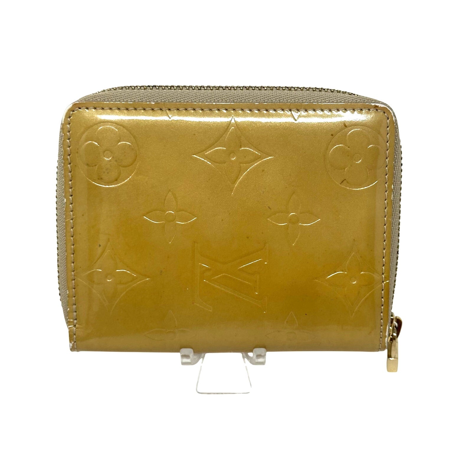 Louis Vuitton LV Monogram Vernis Zippy Coin Purse Wallet Yellow