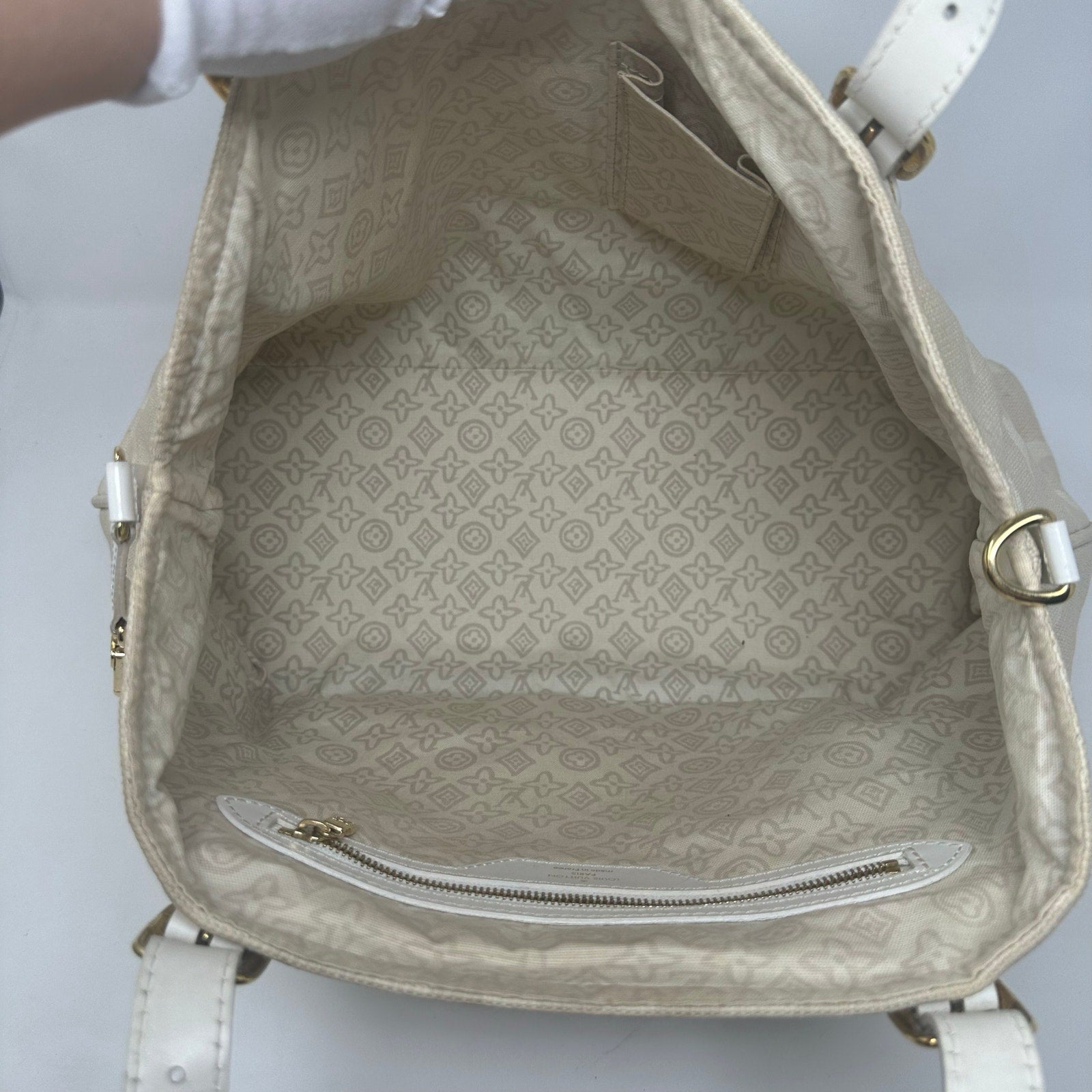 Louis Vuitton LV Tahitienne Cabas PM Tote Shoulder Bag Neutrals Beige Canvas