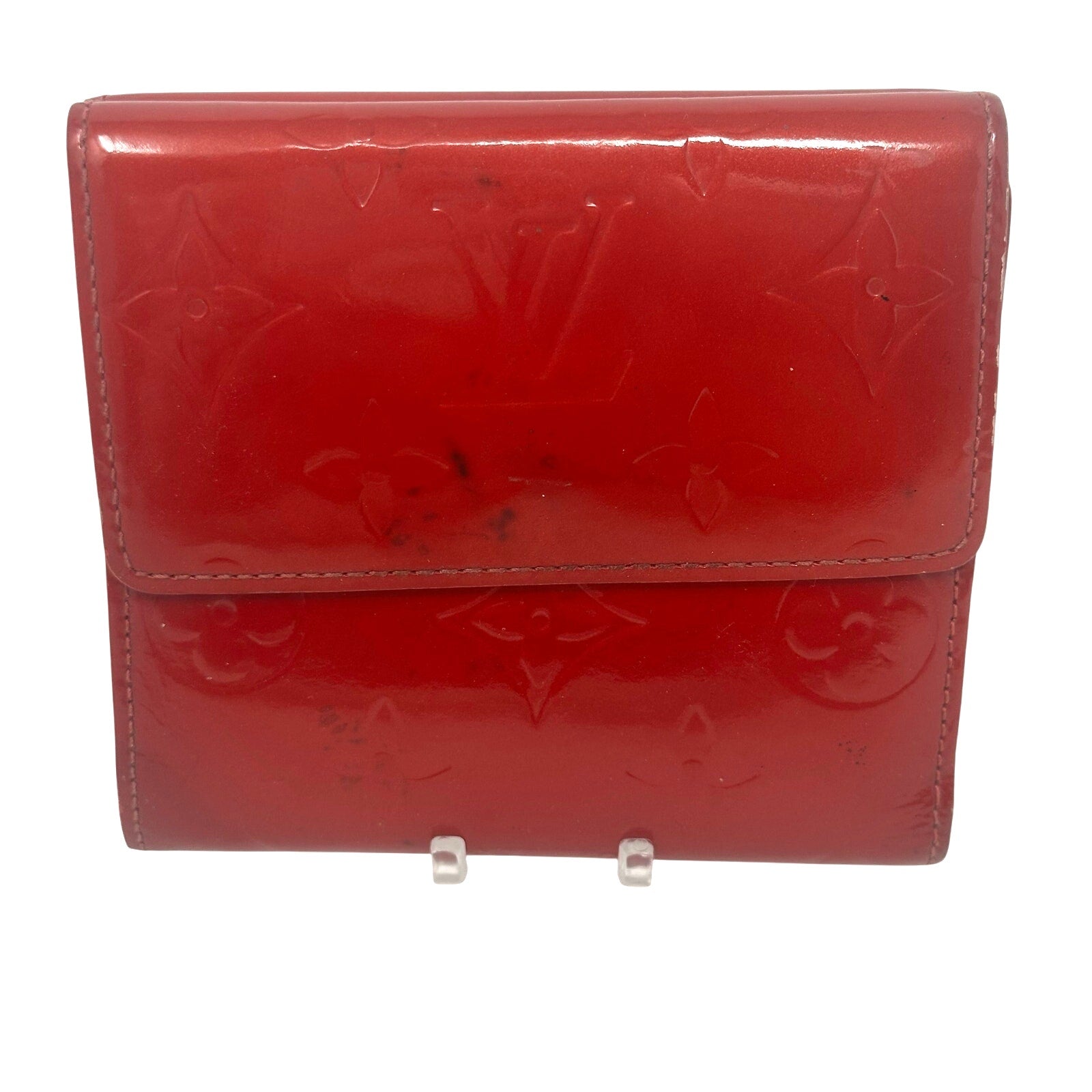 Louis Vuitton LV Vernis Monogram Elise Wallet Red