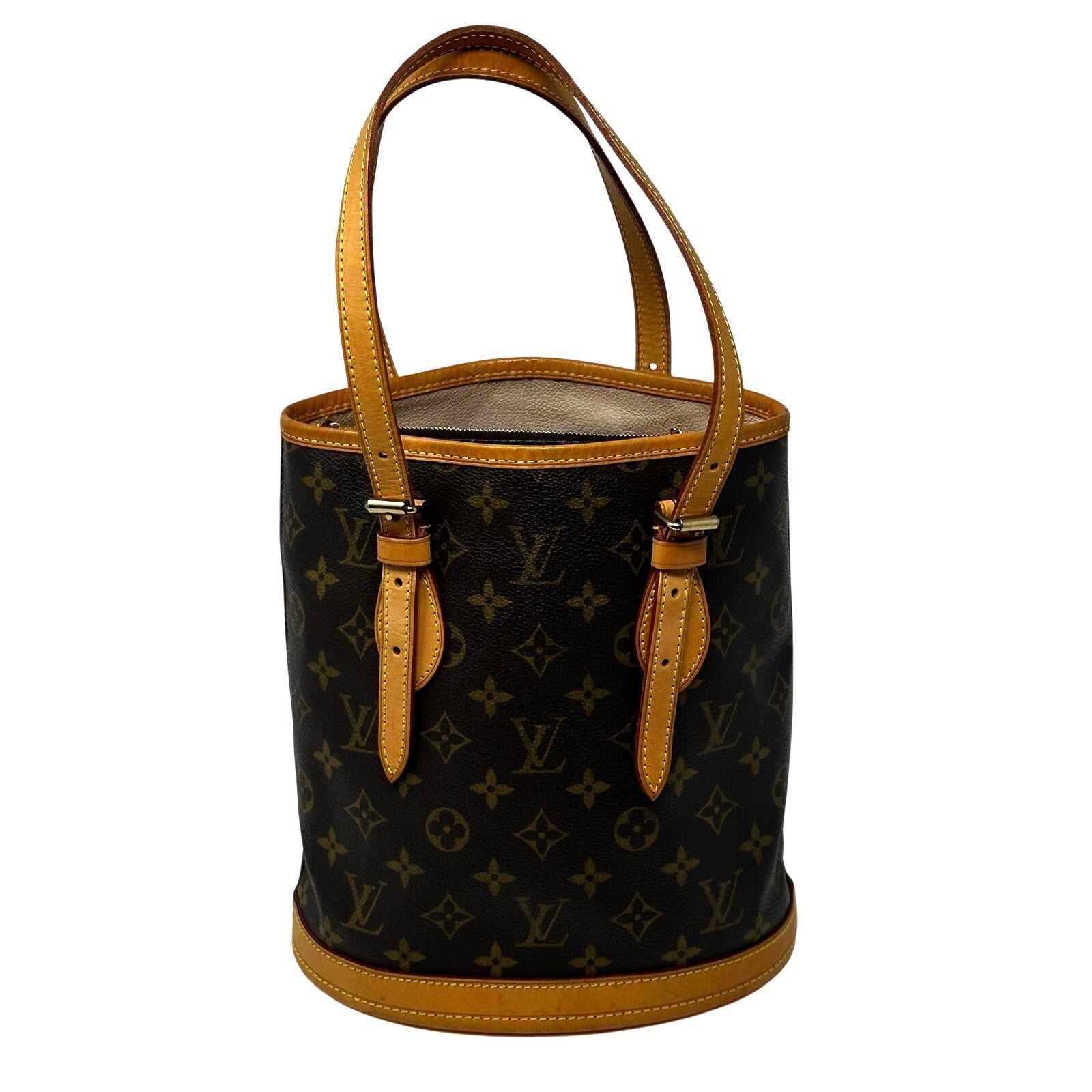 Louis Vuitton LV Monogram Bucket PM Bag With Pochette and Box and Dust Bag