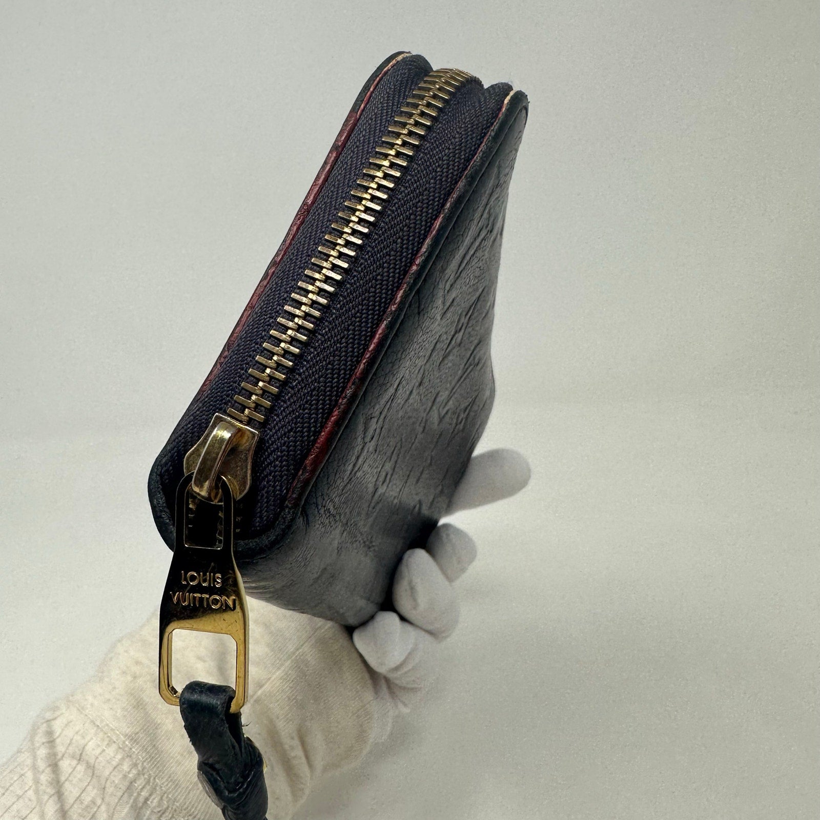 Louis Vuitton LV Zippy Vertical Round Monogram Empreinte Long Wallet Blue