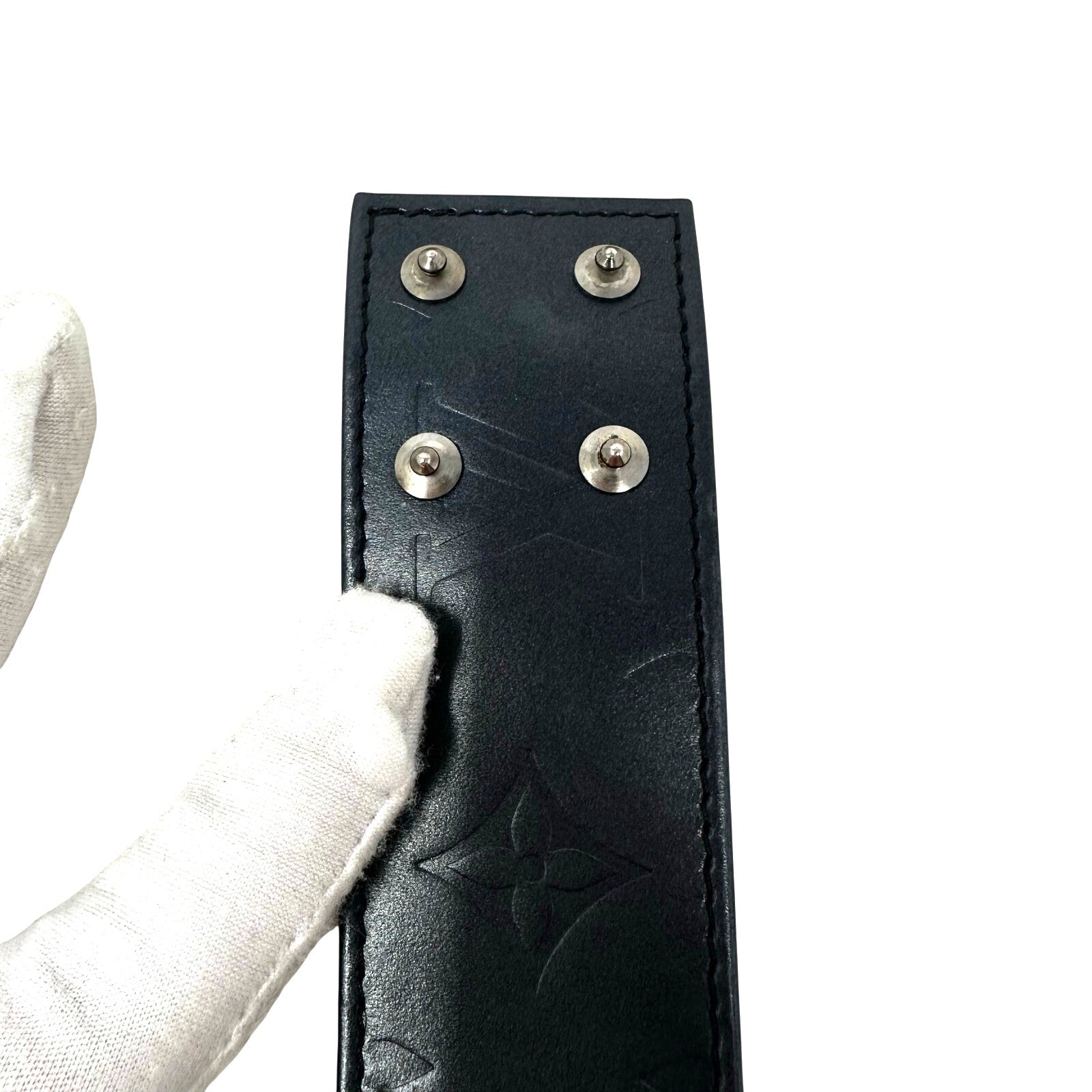 Louis Vuitton Monogram Mat 2002 Cuir Bleu Bracelet Armband