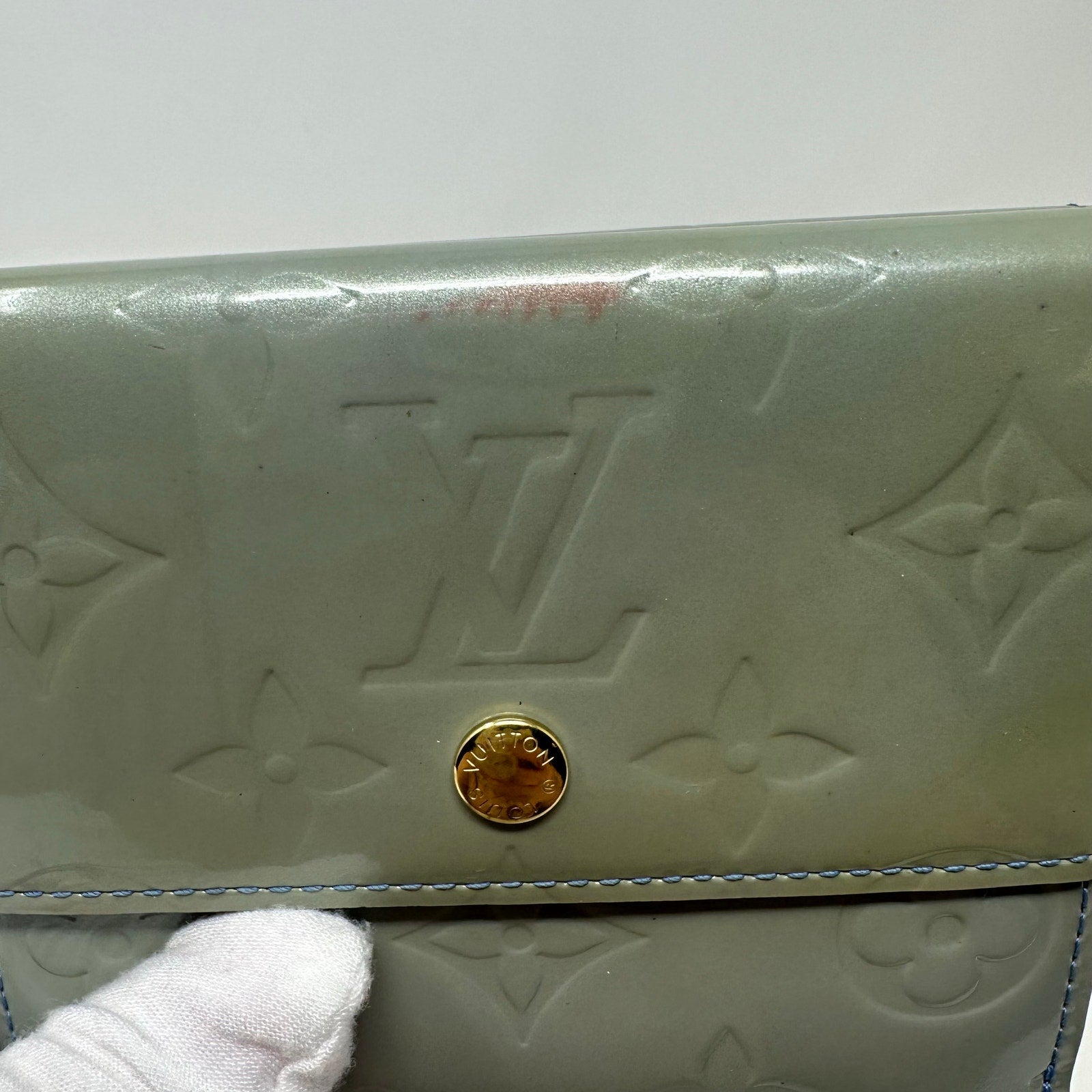 Louis Vuitton LV Vernis Monogram Elise Wallet Light Blue