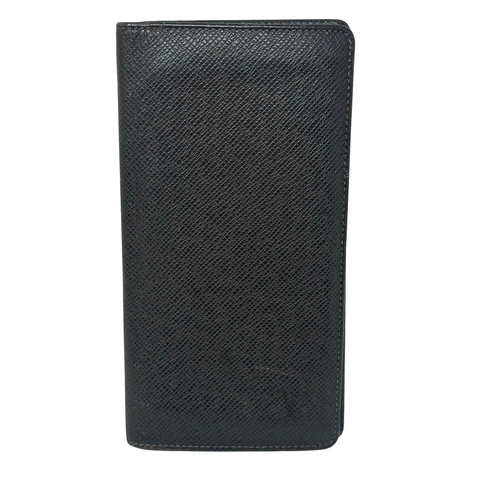 Louis Vuitton LV Taiga Leather Brazza Wallet Checkbook Holder Brown