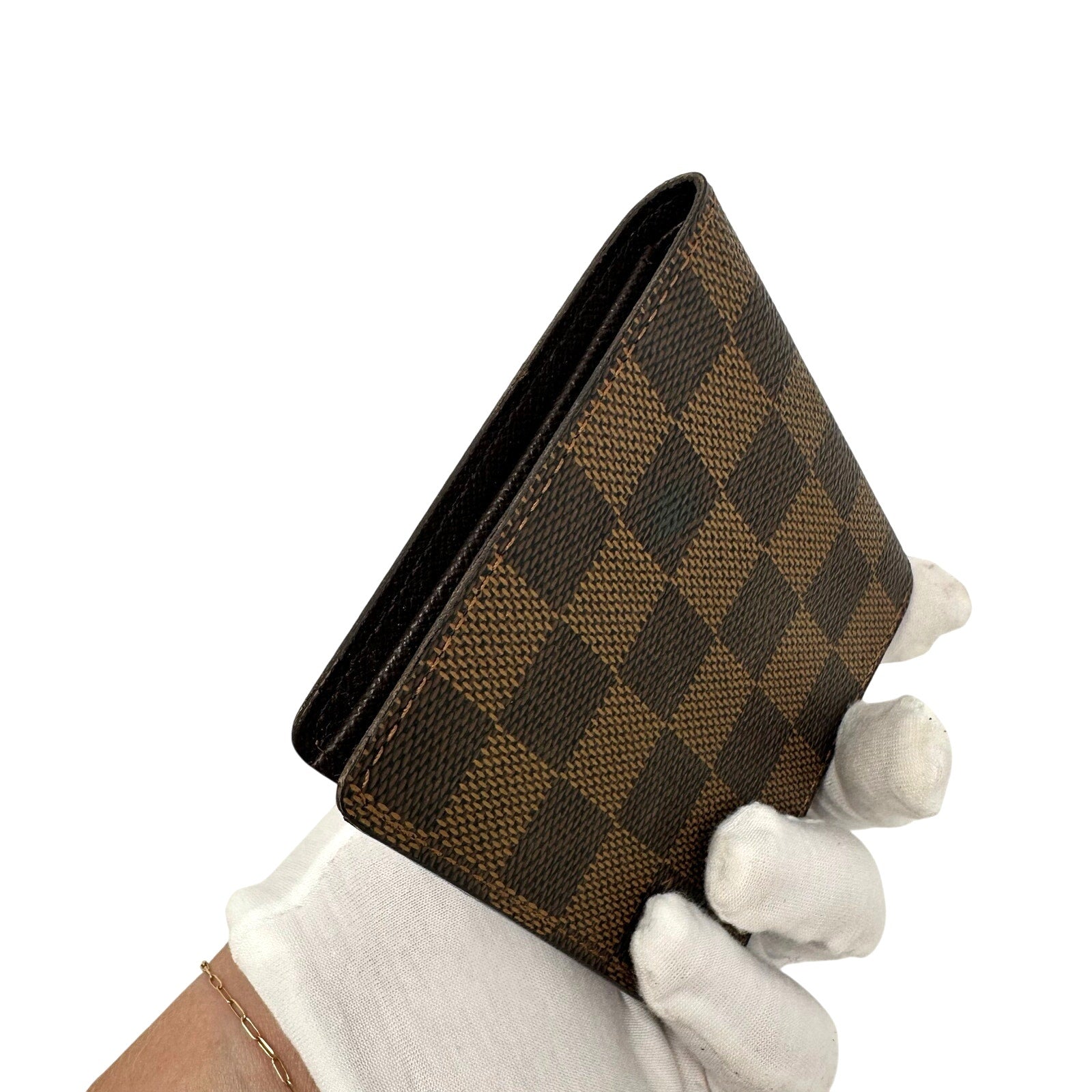 Louis Vuitton LV Damier Ebene Slim Card Holder Bifold Wallet