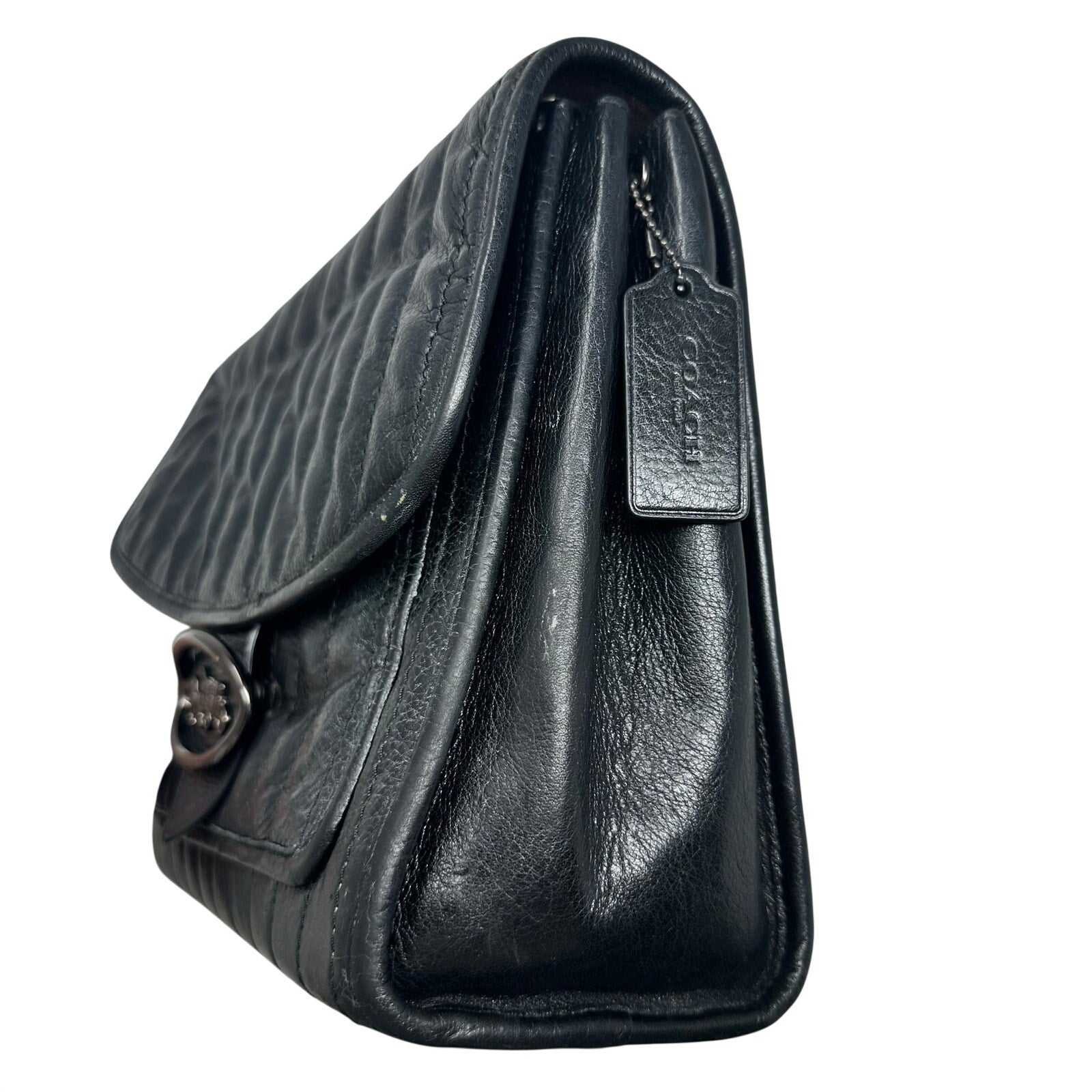 Coach Vintage Melody 29 Quilted Leather Shoulder Bag Crossbody Black