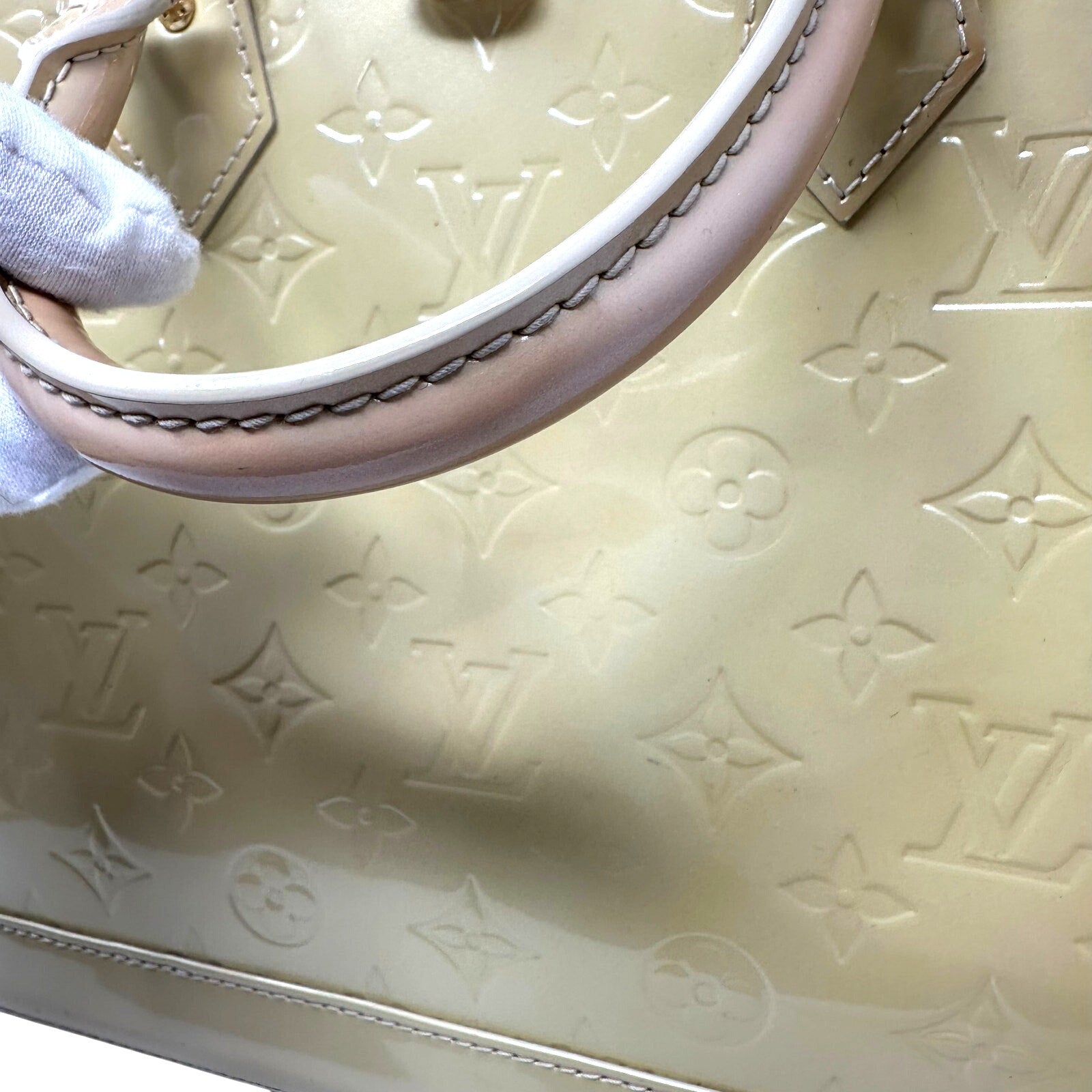 Louis Vuitton LV Monogram Vernis Alma PM Butter Yellow