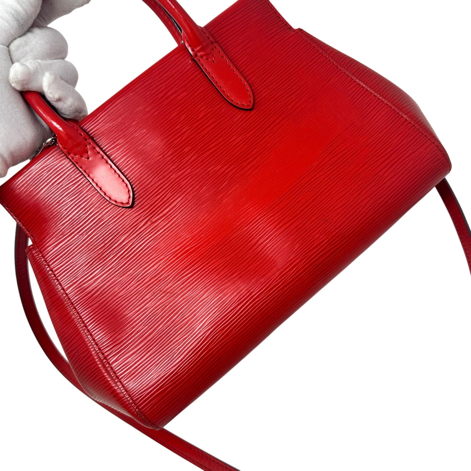 Louis Vuitton LV Marly BB Epi Leather Shoulder Bag Coquelicot Red Crossbody