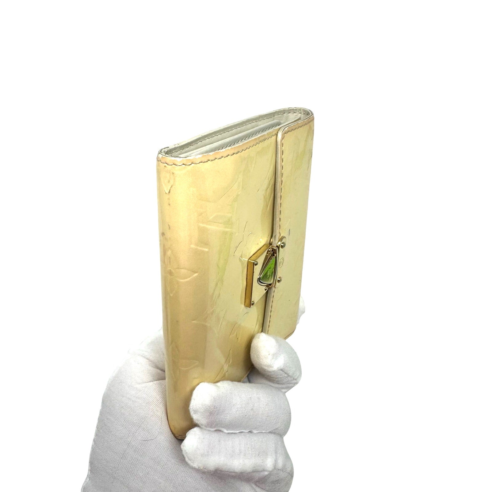 Louis Vuitton LV Monogram Vernis Koala Wallet Cream Yellow