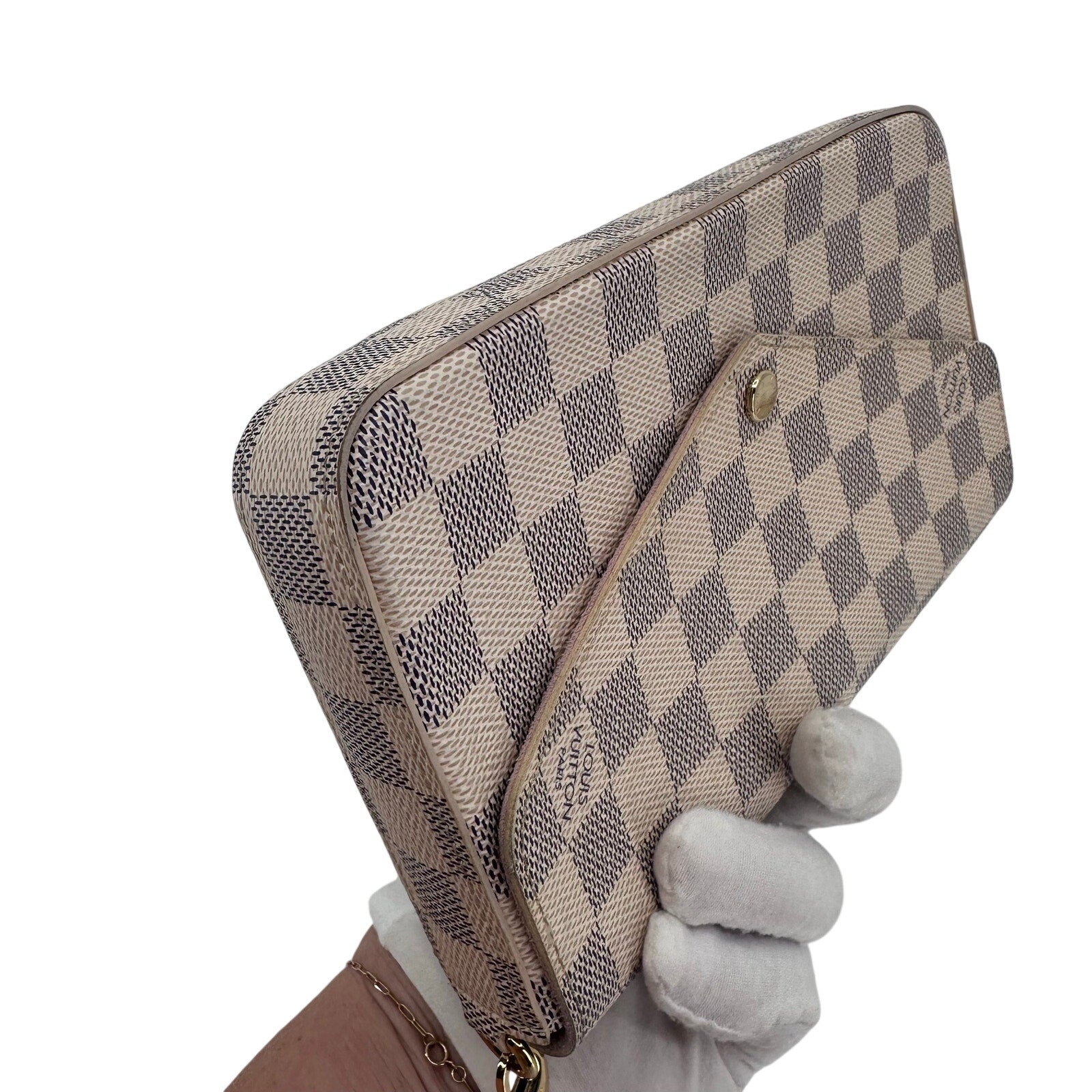 Louis Vuitton LV Damier Azur Felicie Pochette Crossbody Bag Full Set
