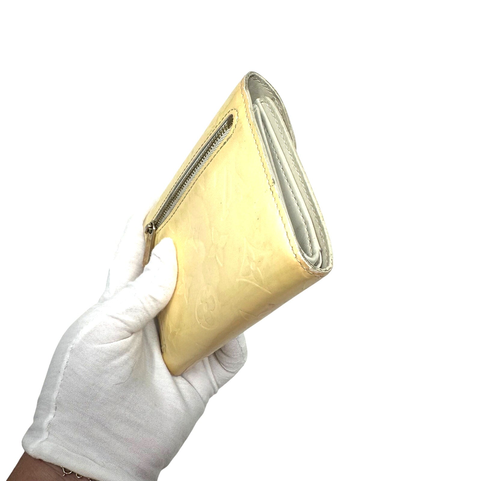 Louis Vuitton LV Monogram Vernis Koala Wallet Cream Yellow