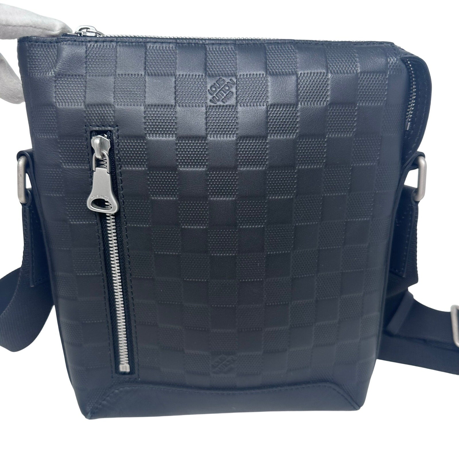 Louis Vuitton LV Discovery Damier Infini Black Leather Messenger BB Crossbody Bag