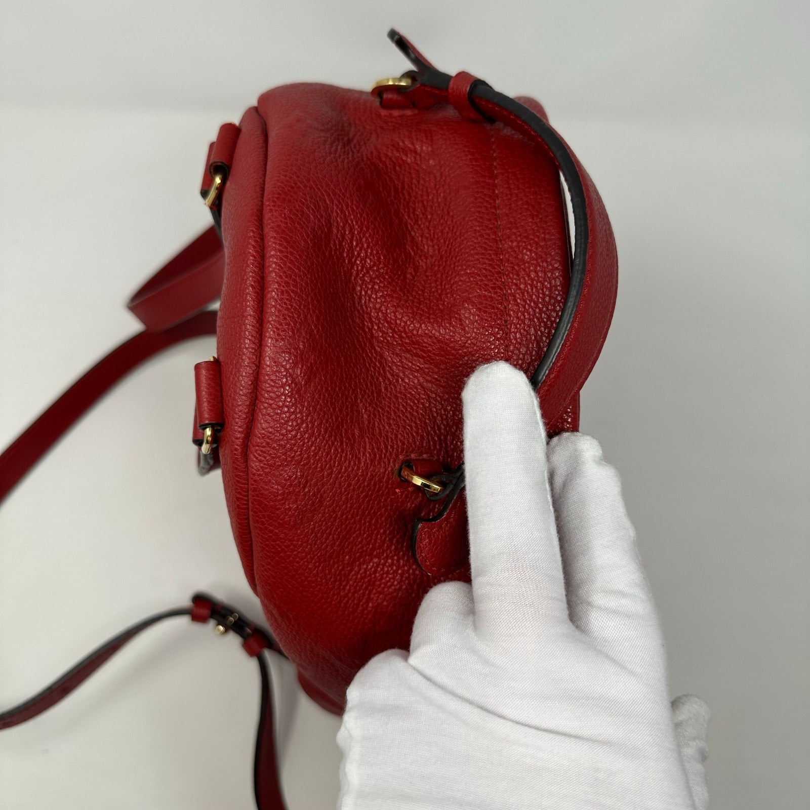 Louis Vuitton LV Empriente Leather Sorbonne Backpack MM Cerise Cherry Red Mini Backpack Bag
