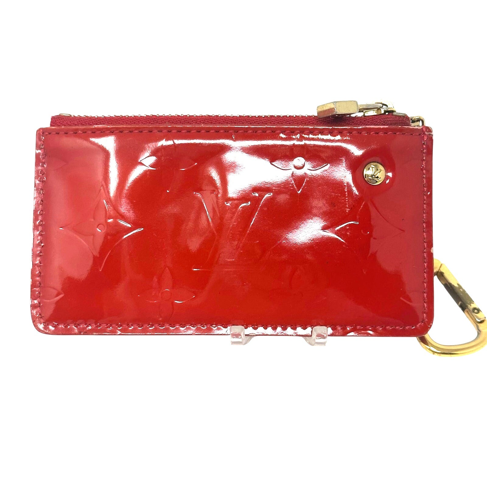 Louis Vuitton LV Red Vernis Key Cles Coin Purse