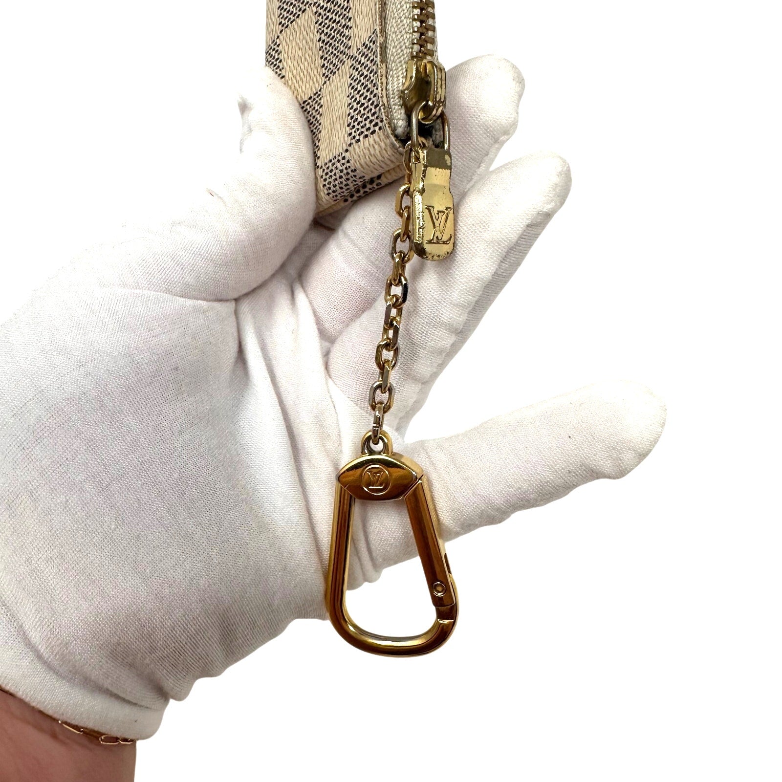 Louis Vuitton LV Damier Azure Coin Key Cles Zip Pouch Keychain
