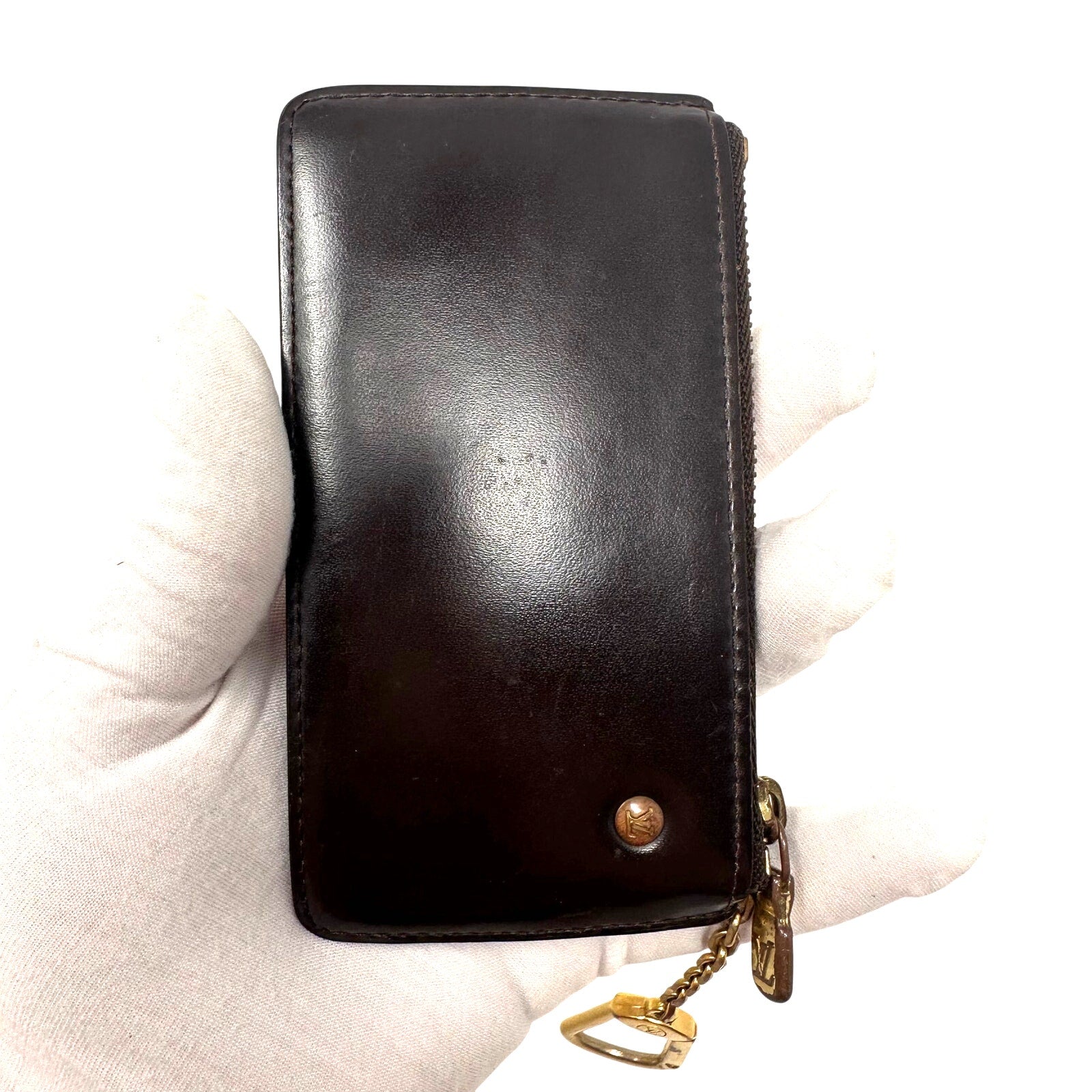 Louis Vuitton LV Damier Ebene Coin Pochette Cles Zii Key Pouch Keychain Limited Edition Solid Back