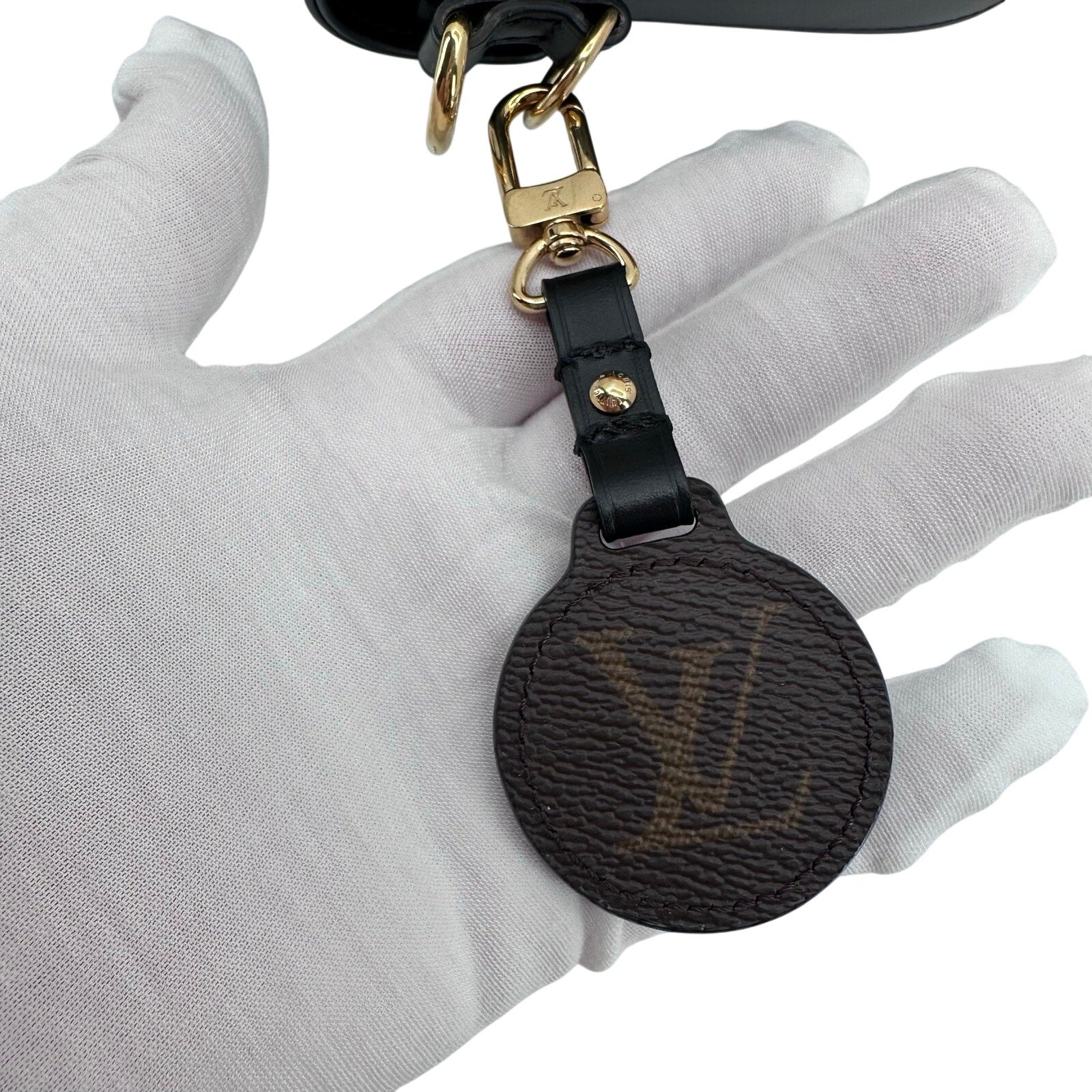 Louis Vuitton LV Black Calfskin Monogram Swing Shoulder Bag Crossbody Rare