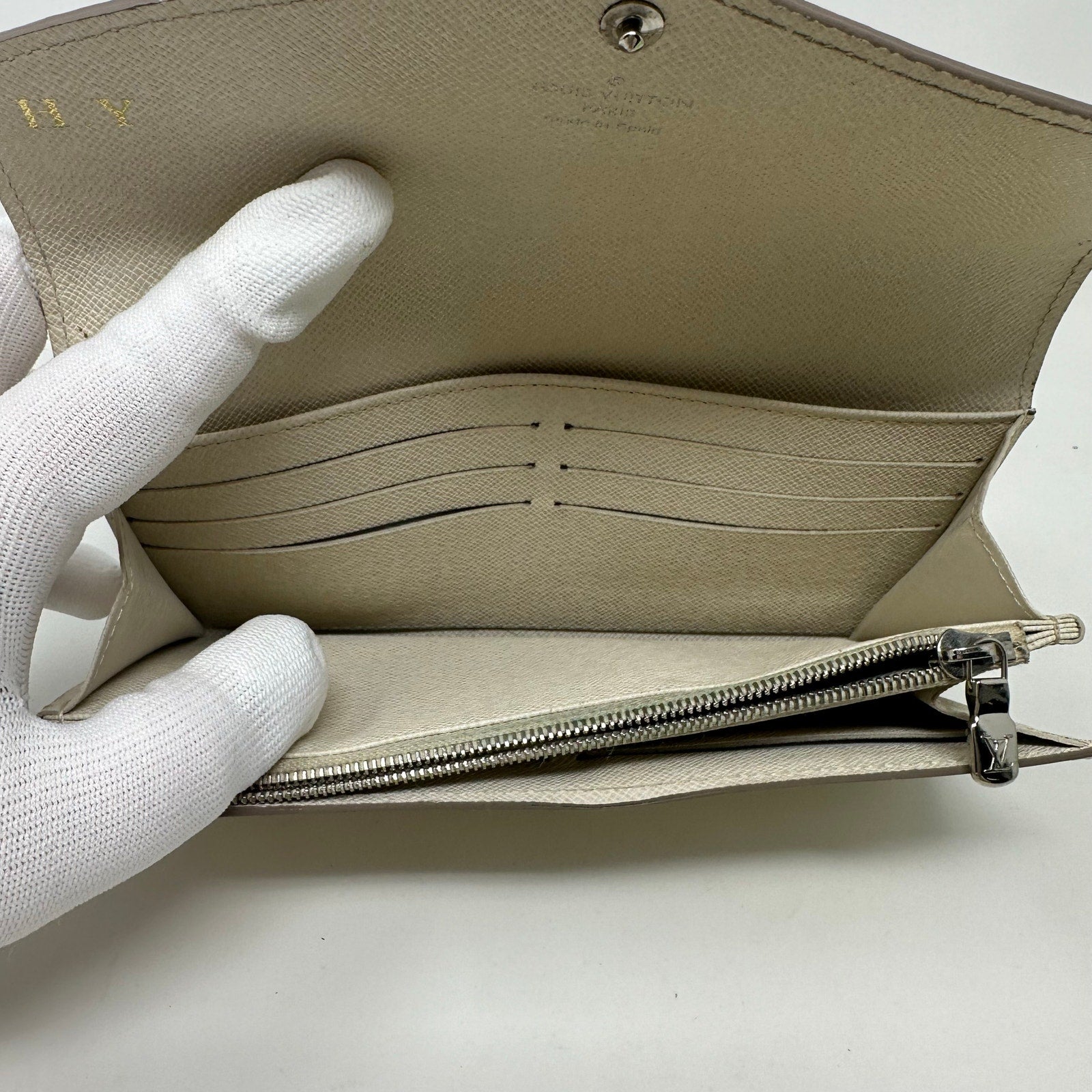Louis Vuitton LV White Epi Leather Portefeuille Sarah Wallet