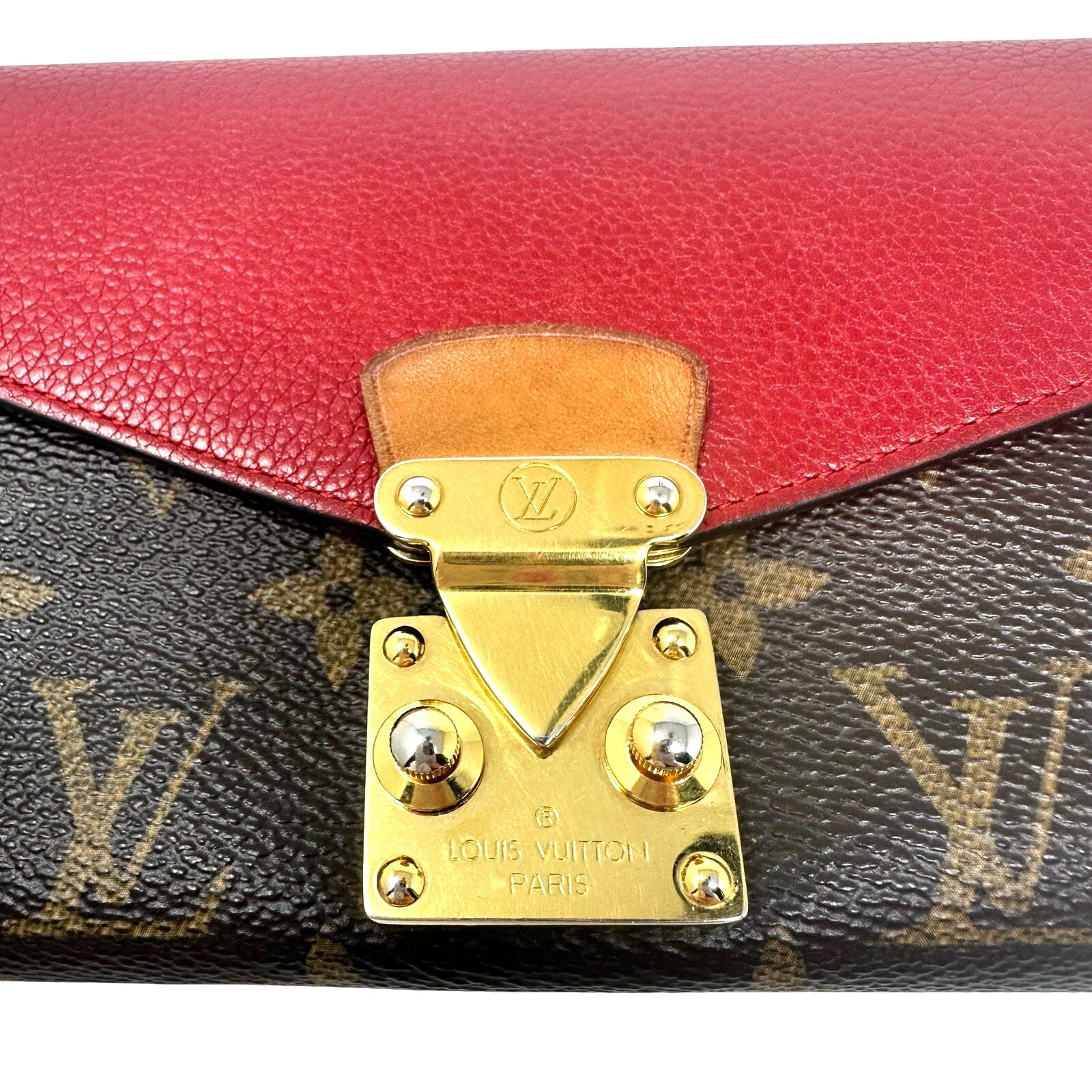 Louis Vuitton LV Monogram Red Pallas Long Wallet
