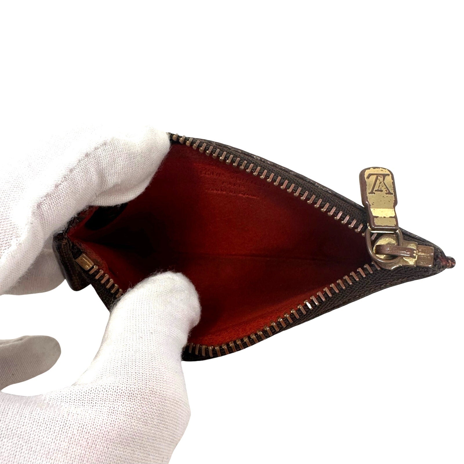 Louis Vuitton LV Damier Ebene Coin Pochette Cles Zii Key Pouch Keychain Limited Edition Solid Back