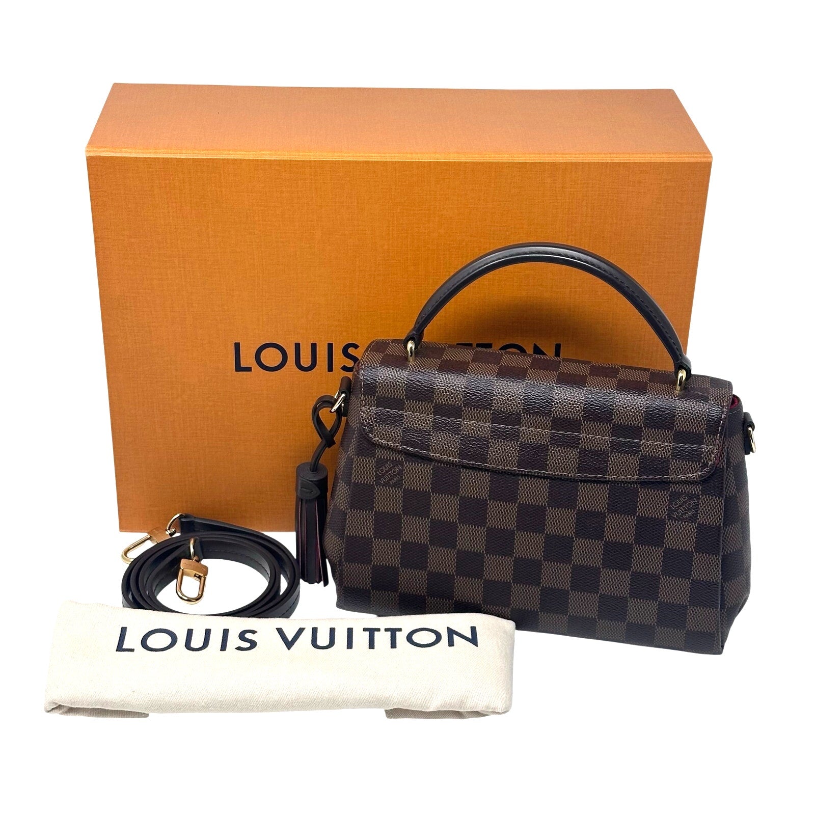 Louis Vuitton LV Damier Ebene Croisette Crossbody Bag Full Inclusion