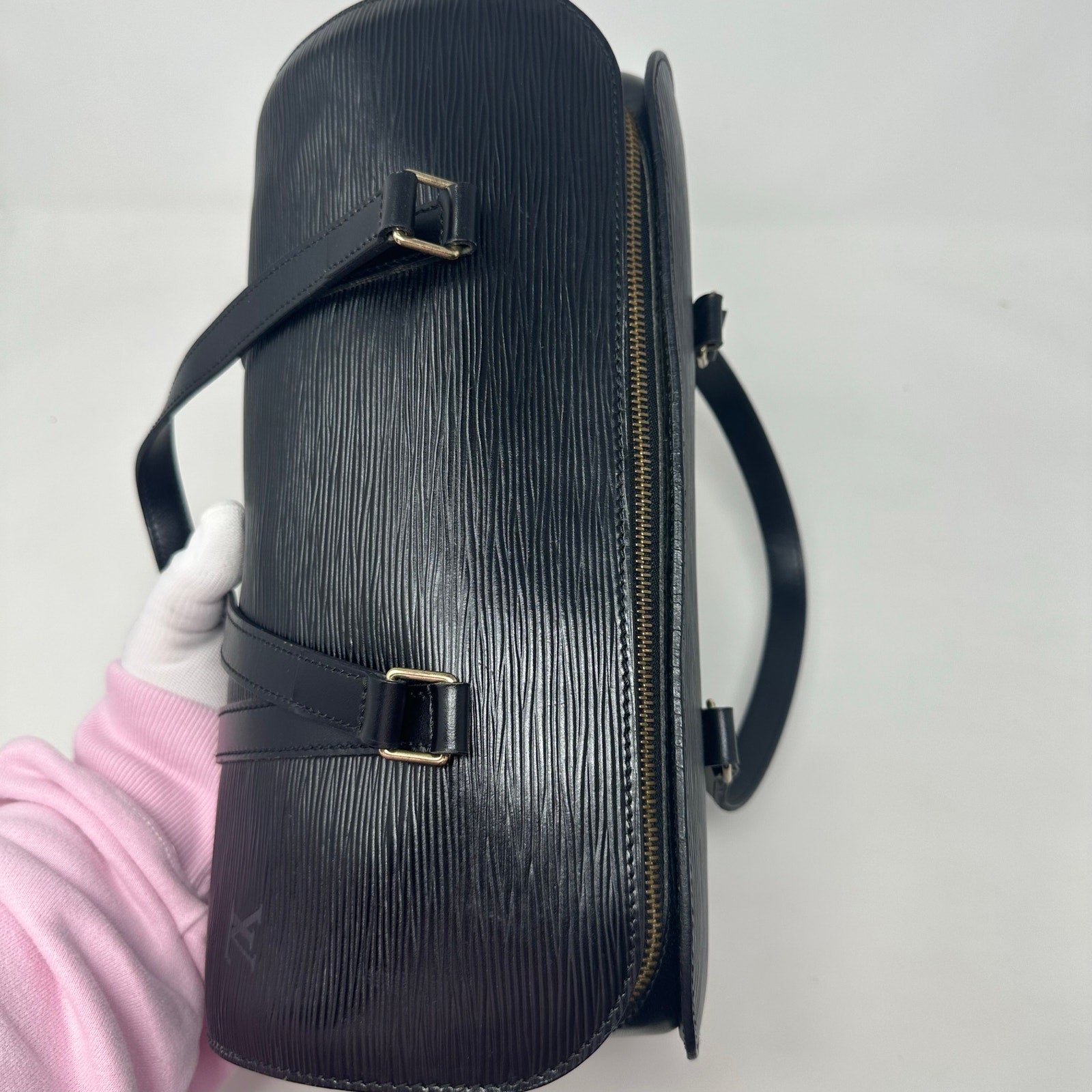 Louis Vuitton LV Epi Soffulor Black Bag with Pouch
