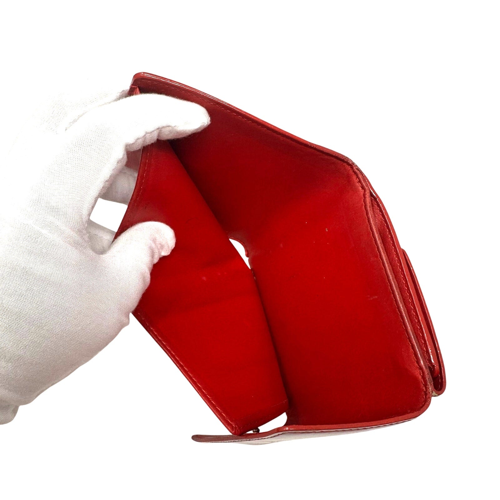 Louis Vuitton LV Vernis Monogram Elise Wallet Red