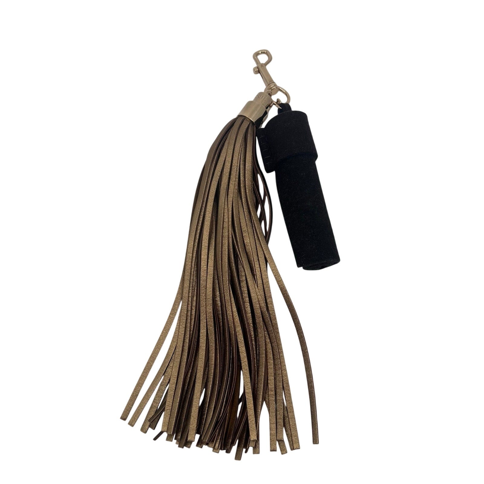 Louis Vuitton LV Tassel Bag Charm Clip Keychain Brown Gold