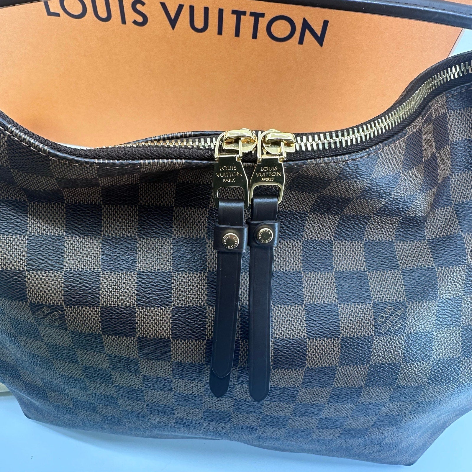 Louis Vuitton LV Damier Ebene Duomo Hobo Shoulder Bag Full Inclusion