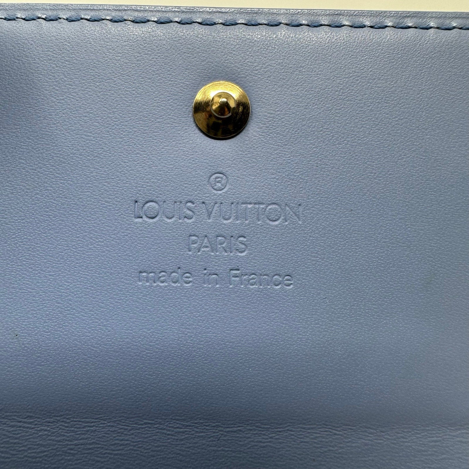 Louis Vuitton LV Vernis Monogram Elise Wallet Light Blue