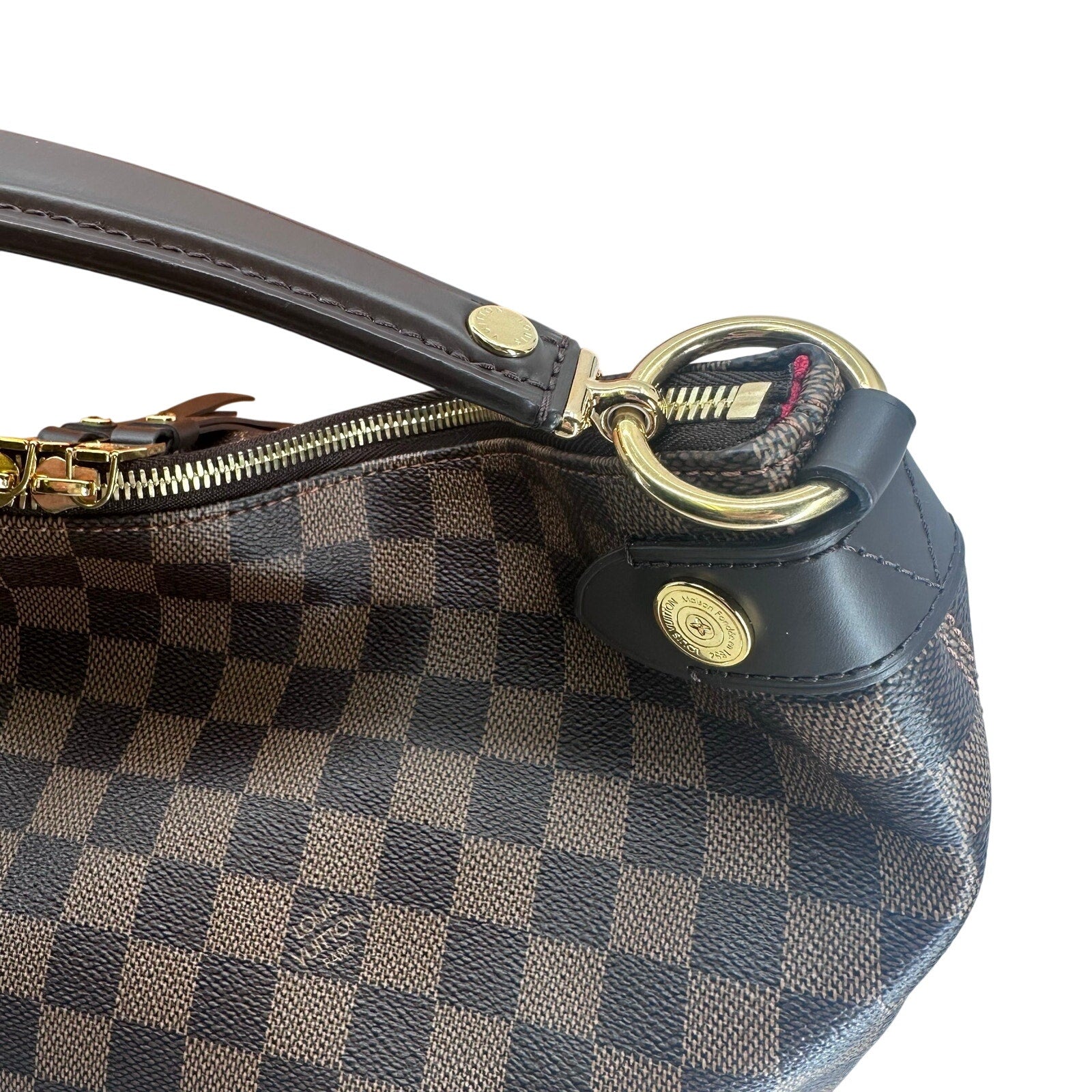 Louis Vuitton LV Damier Ebene Duomo Hobo Shoulder Bag Full Inclusion