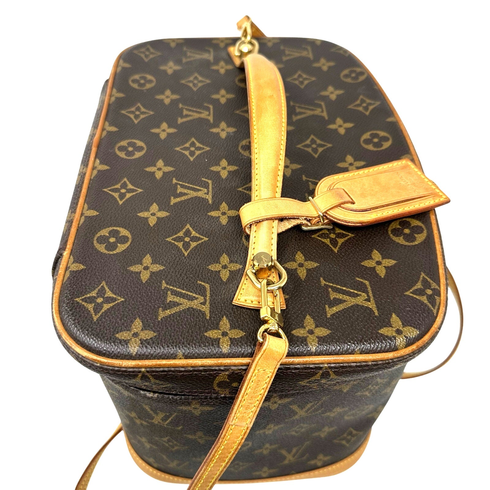 Louis Vuitton LV Monogram Nice Vanity Case Bag Long Strap