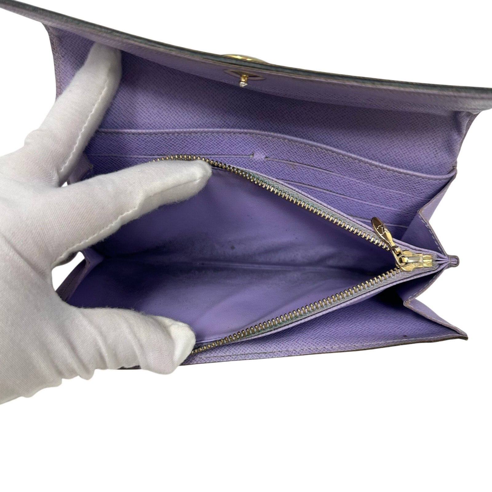 Louis Vuitton LV Black Murakami Multicolor Monogram Long Sarah Wallet Purple Interior