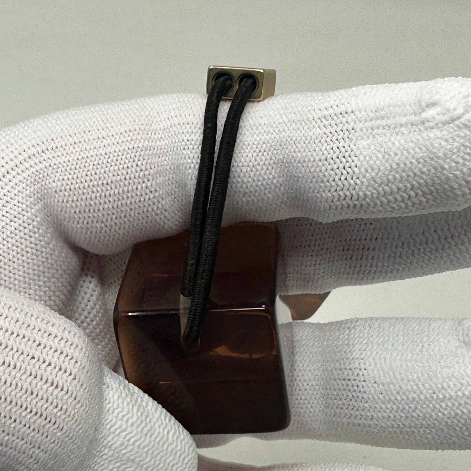 Louis Vuitton LV Transparent Hair Tie Bobbles Clear Brown