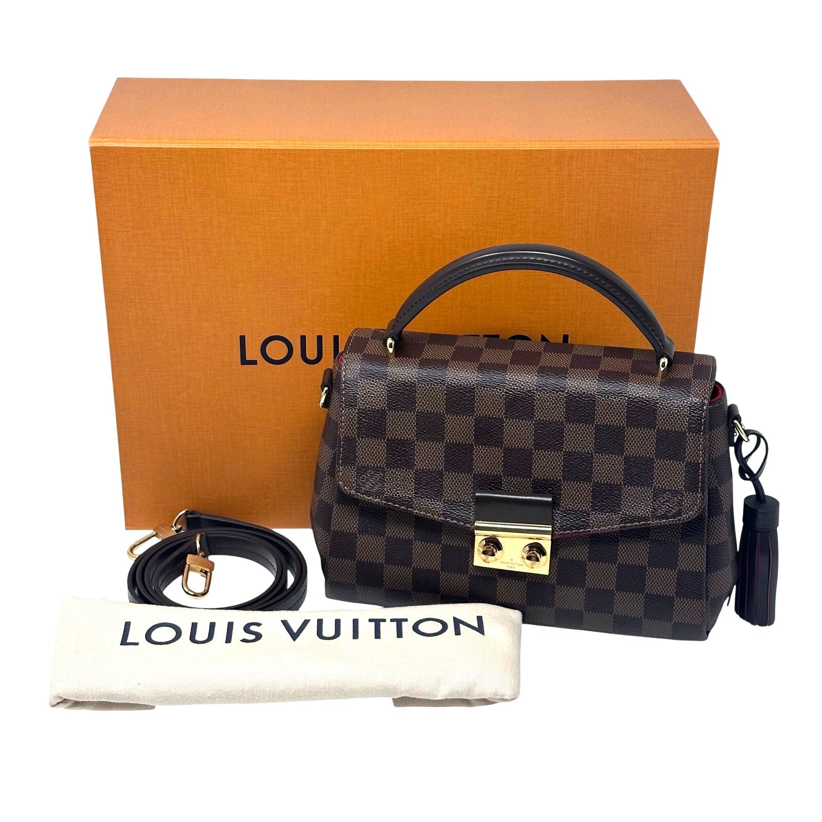 Louis Vuitton LV Damier Ebene Croisette Crossbody Bag Full Inclusion