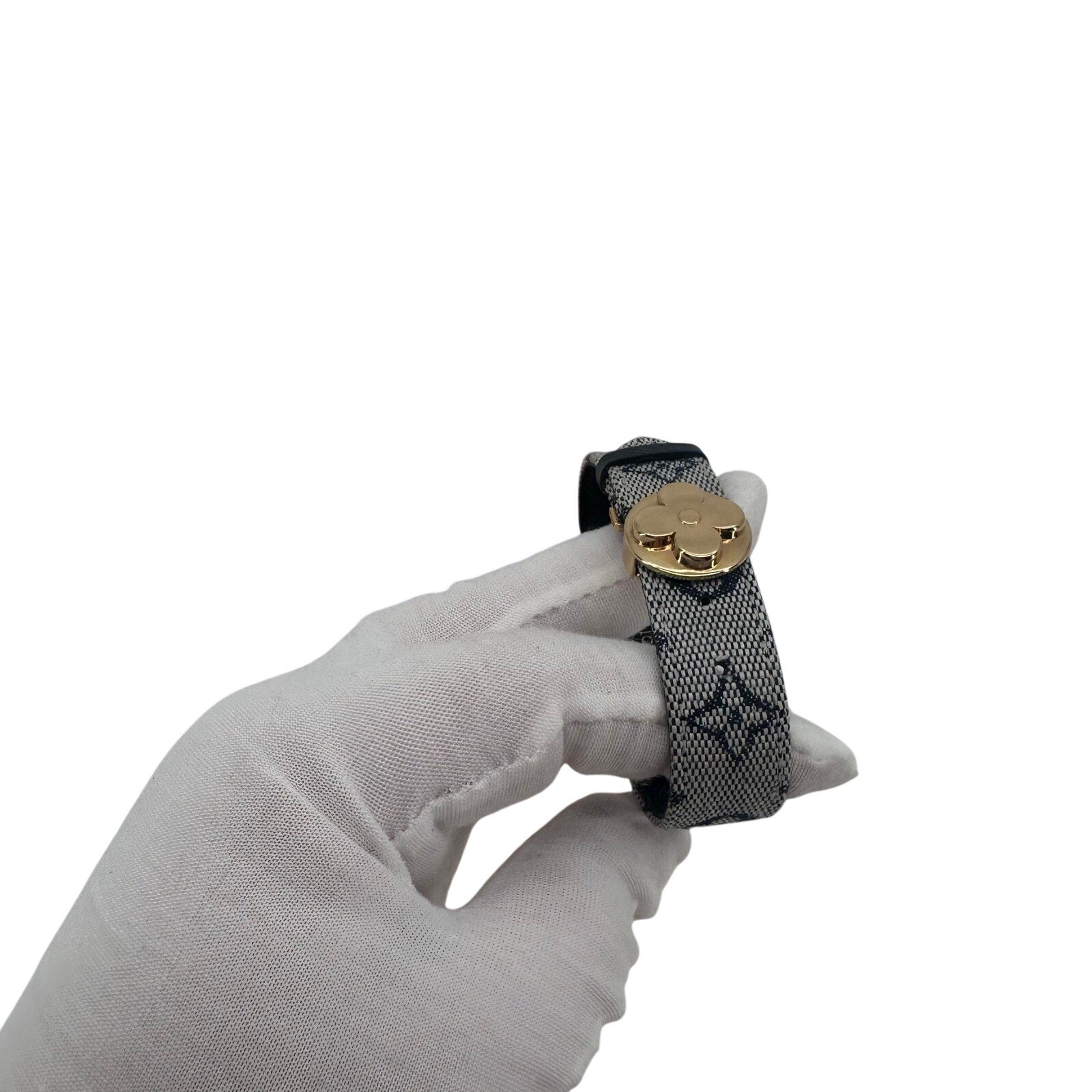 Louis Vuitton LV Mini Lin Monogram Good Luck Bracelet Navy