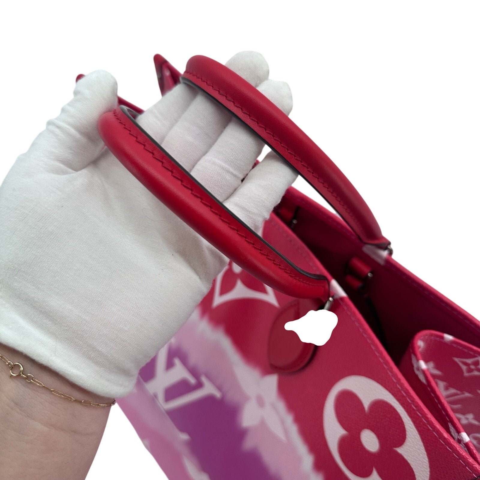 Louis Vuitton LV Monogram Escale Onthego GM Rouge Red Pink Tote Bag Full Set