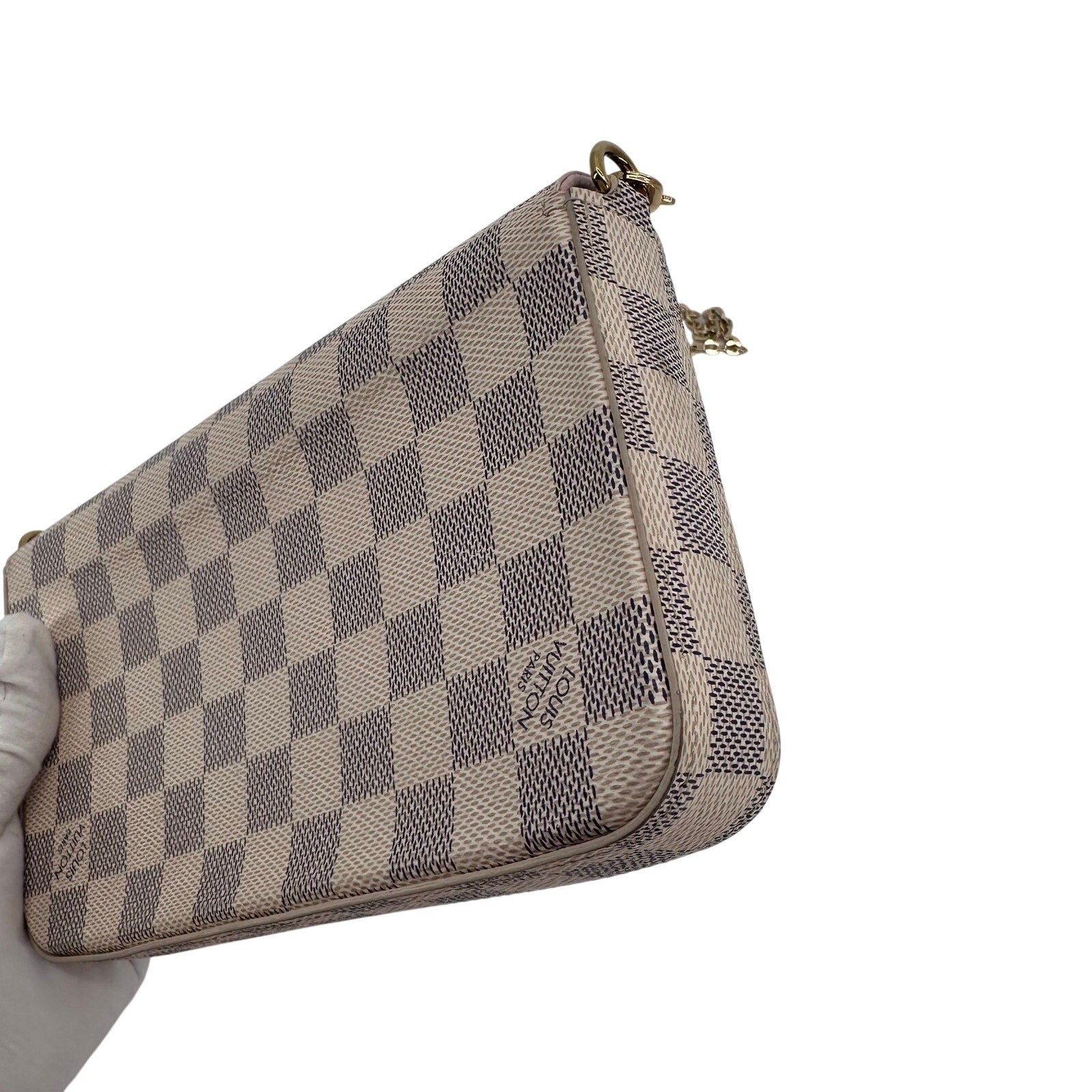 Louis Vuitton LV Damier Azur Felicie Pochette Crossbody Bag Full Set