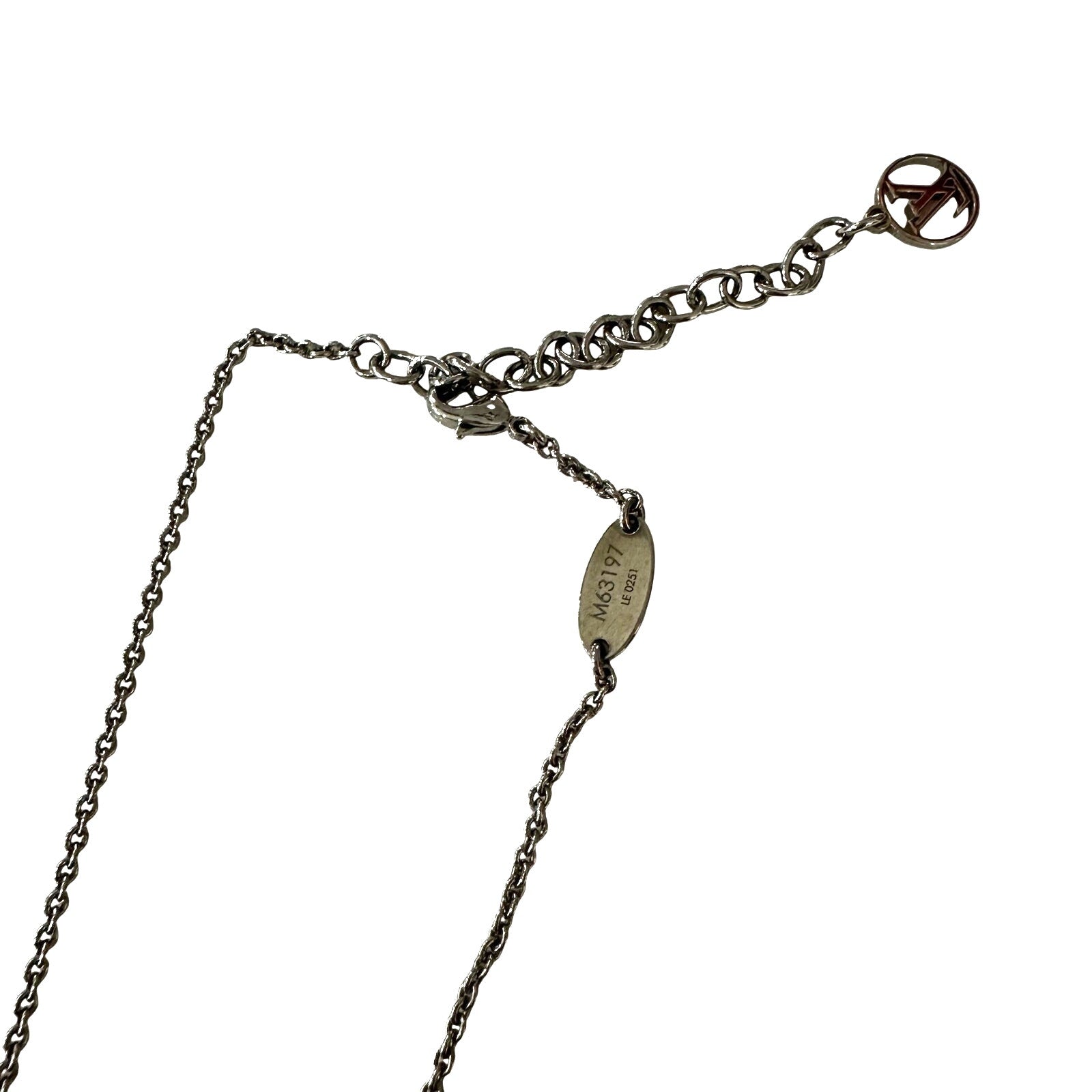 Louis Vuitton LV Essential V Necklace Silver Tone