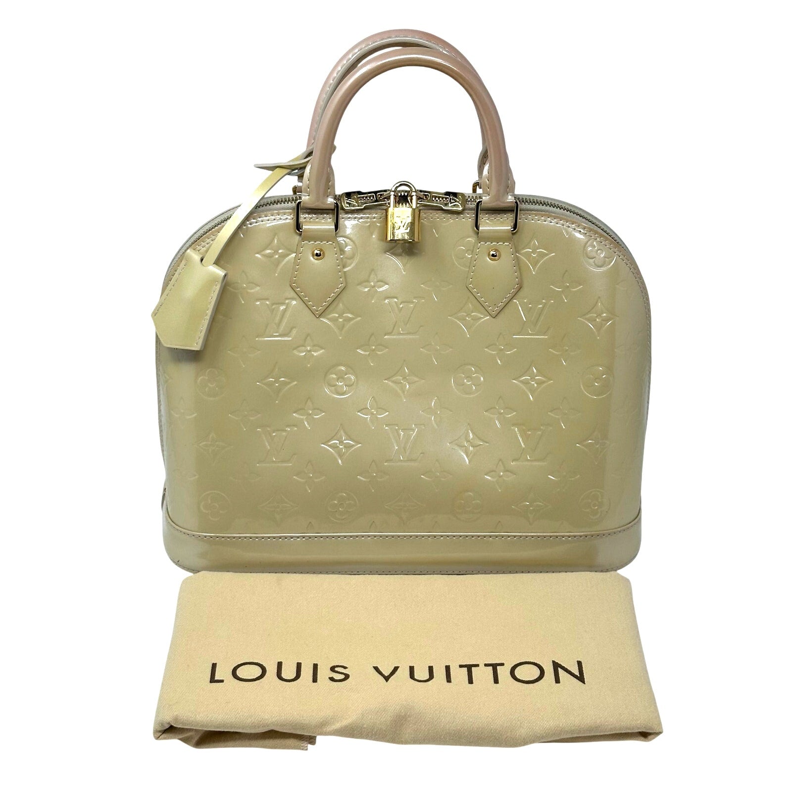 Louis Vuitton LV Monogram Vernis Alma PM Butter Yellow