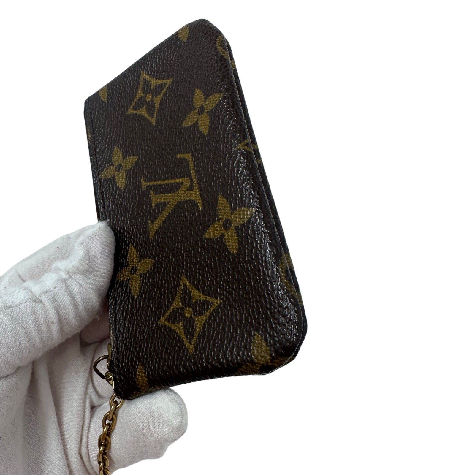 Louis Vuitton LV Monogram Key Coin Cles Zip Pouch Keychain