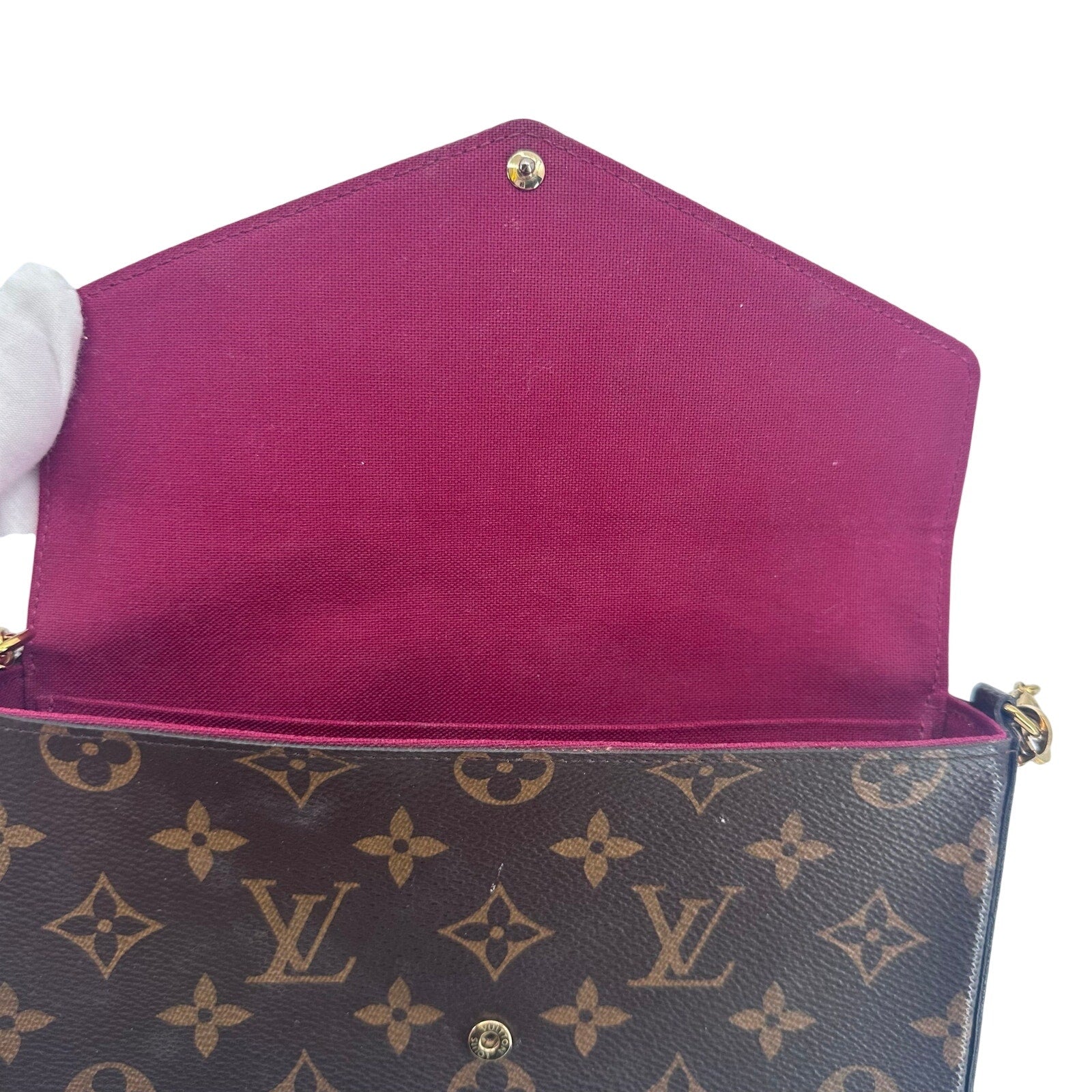Louis Vuitton LV Monogram Felicie Pochette Crossbody Bag Full Inclusion