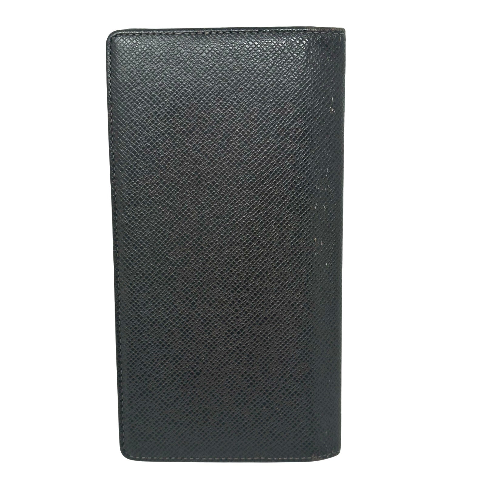 Louis Vuitton LV Taiga Leather Brazza Wallet Checkbook Holder Brown