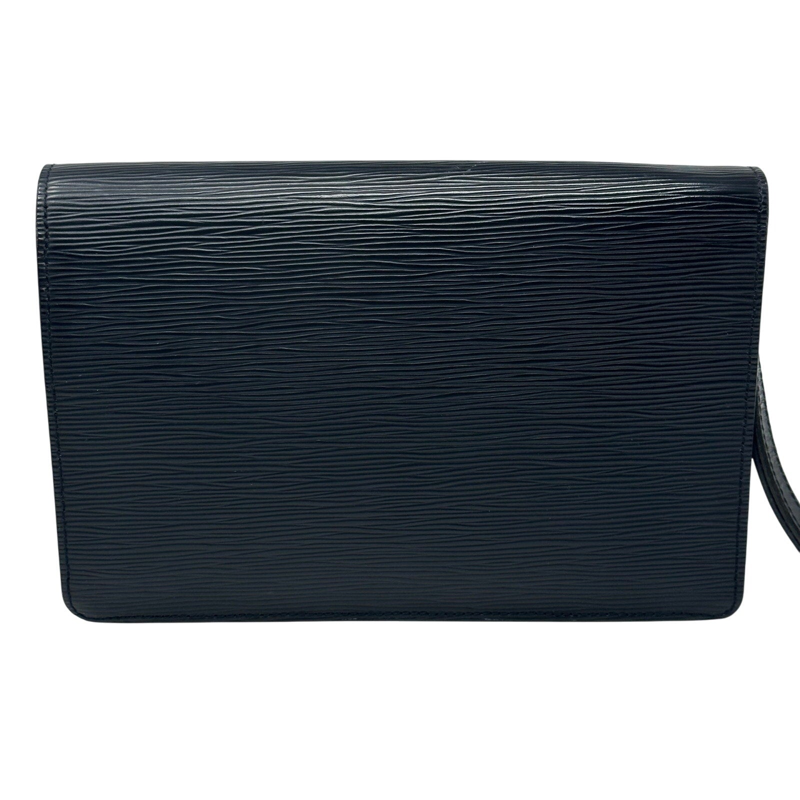 Louis Vuitton LV Epi Leather Pochette Sellier Dragonne Clutch Bag Black