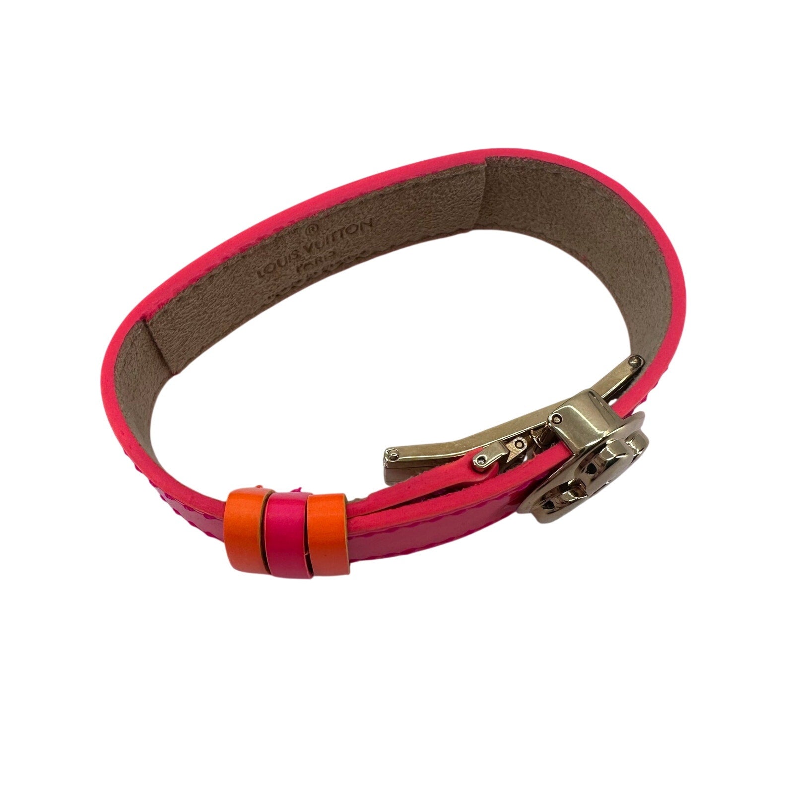Louis Vuitton LV Monogram Vernis Good Luck Bracelet Robert Wilson Limited Edition Neon Pink Rare