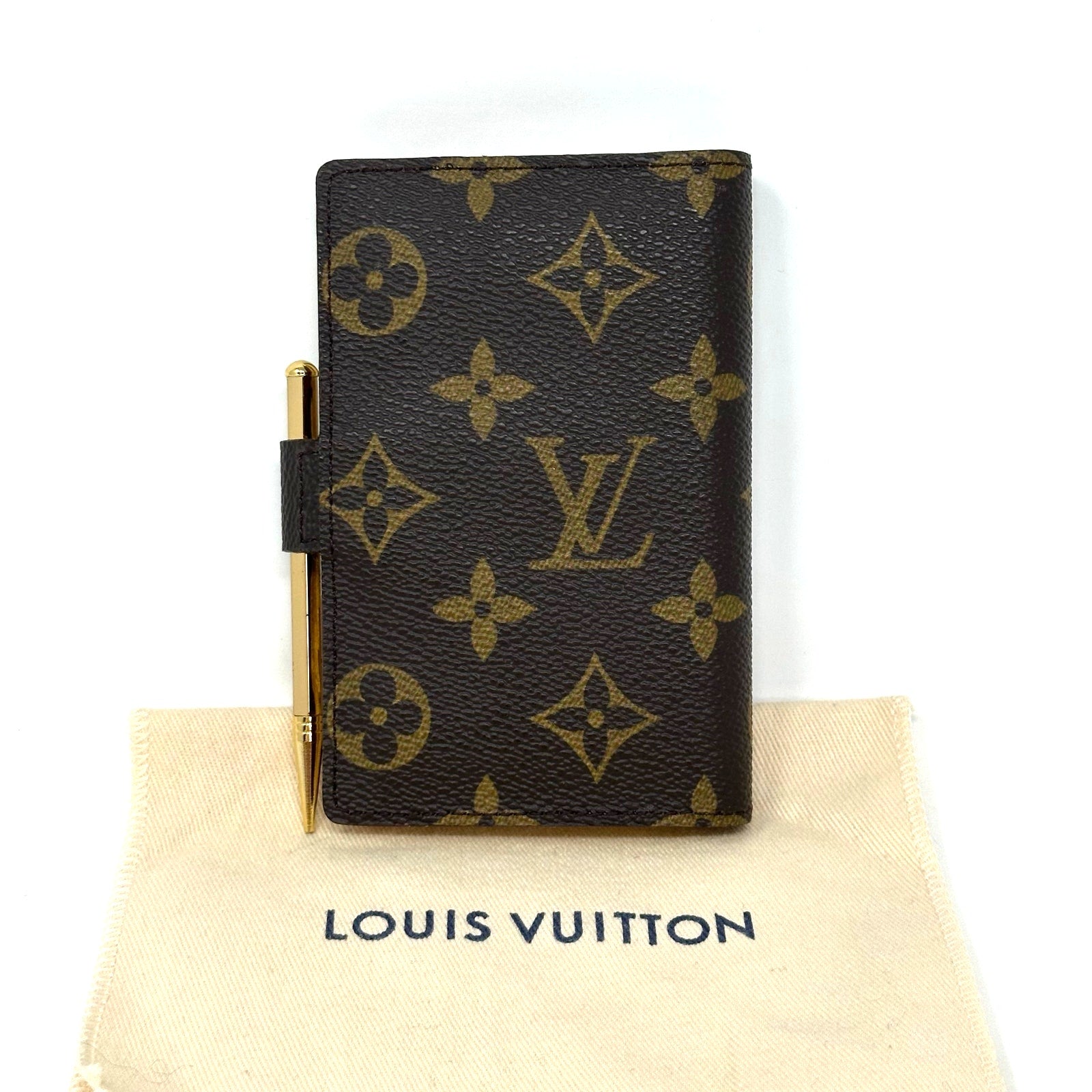 Louis Vuitton Monogram Mini Diary Cover Address Phone Book With Pencil